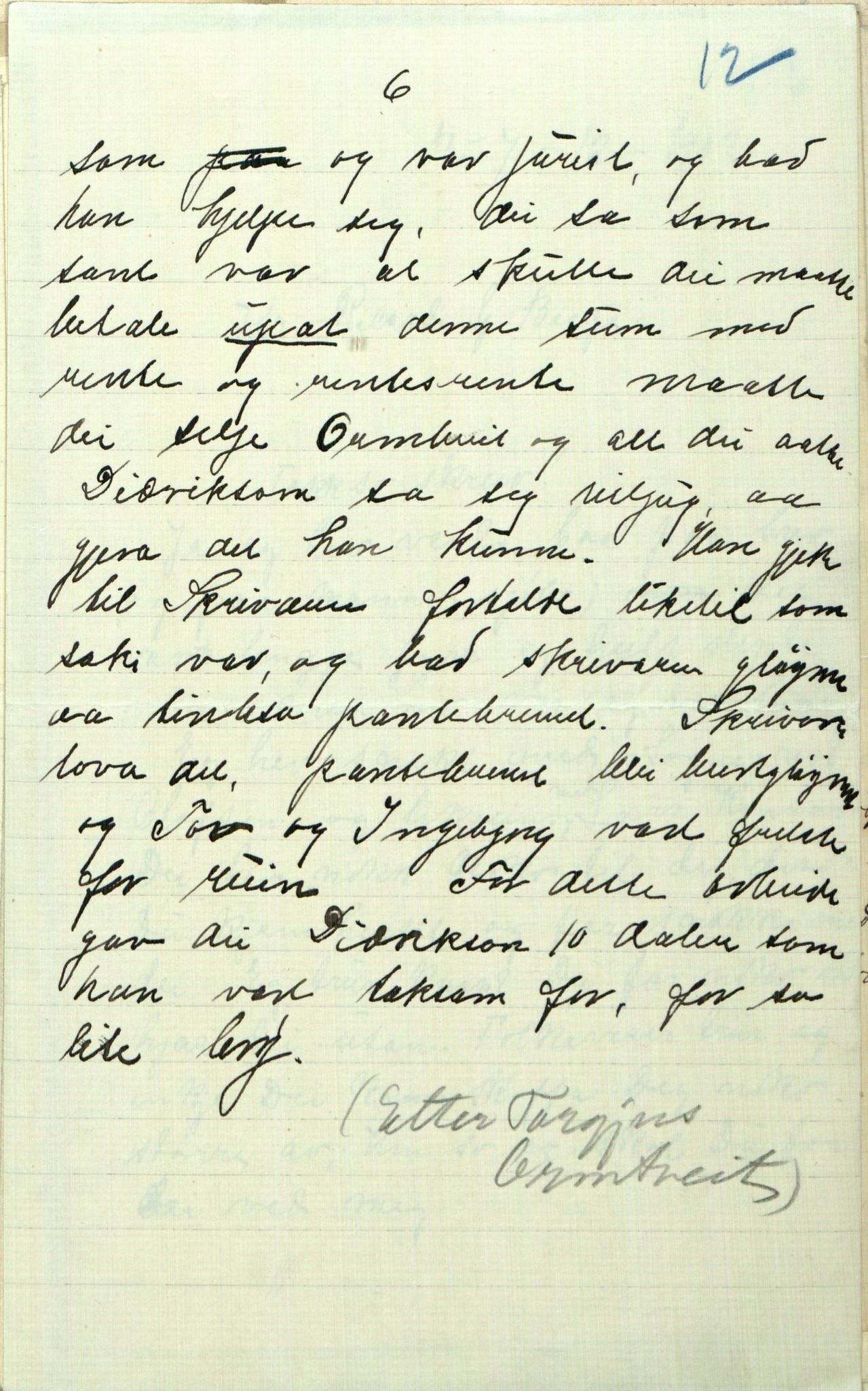 Rikard Berge, TEMU/TGM-A-1003/F/L0009/0003: 341-356 / 343 Mest brev, litt tradisjon, 1902-1925, p. 12