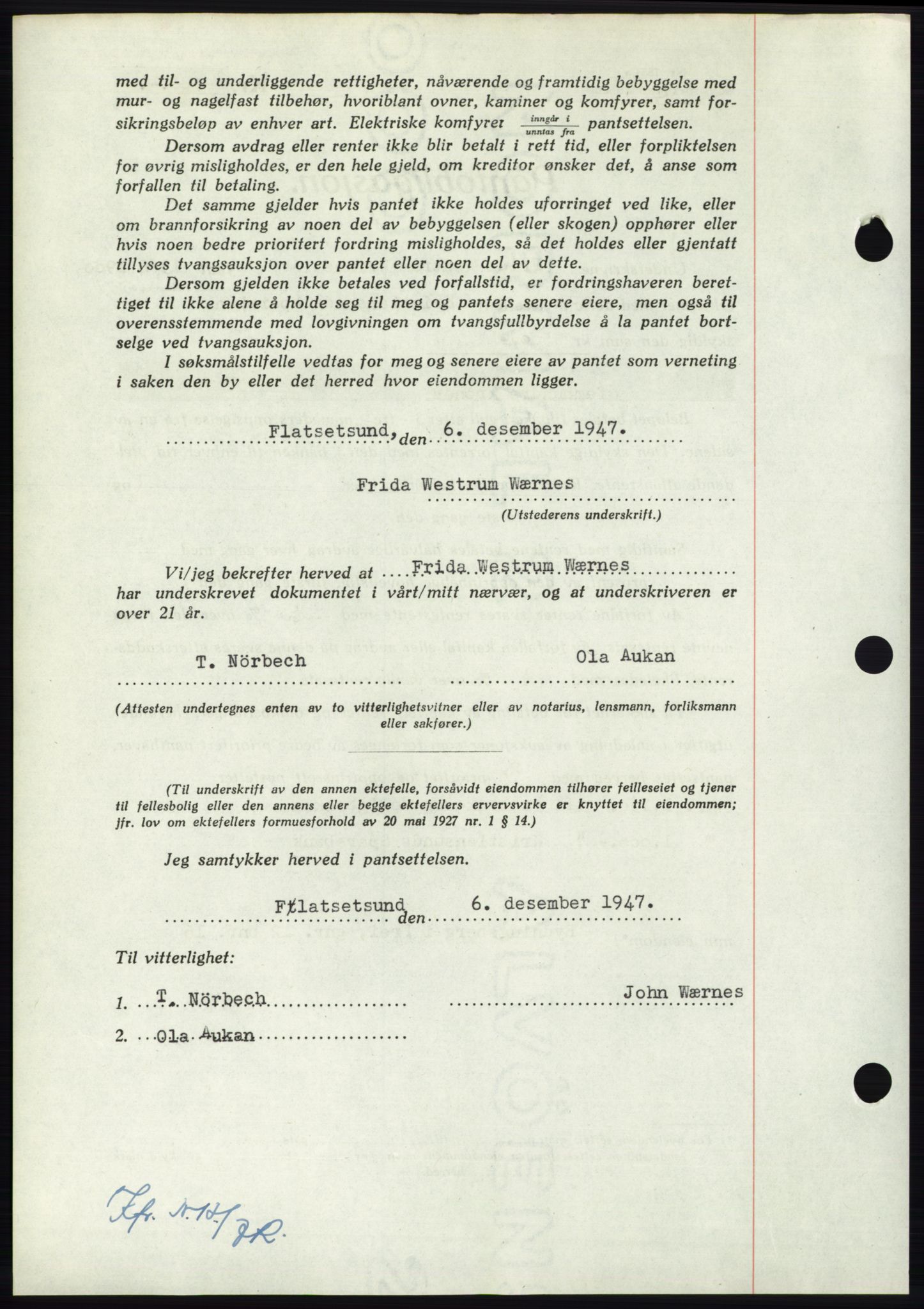 Nordmøre sorenskriveri, AV/SAT-A-4132/1/2/2Ca: Mortgage book no. B97, 1947-1948, Diary no: : 2932/1947