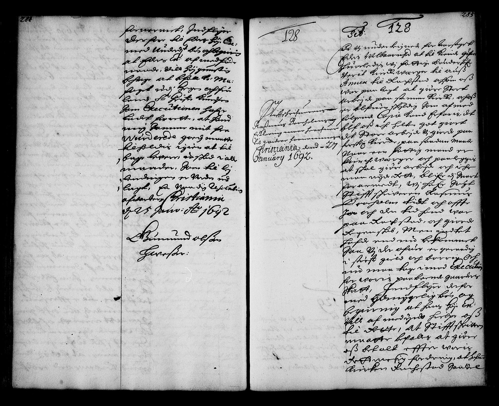 Stattholderembetet 1572-1771, AV/RA-EA-2870/Ae/L0009: Supplikasjons- og resolusjonsprotokoll, 1691-1692, p. 284-285