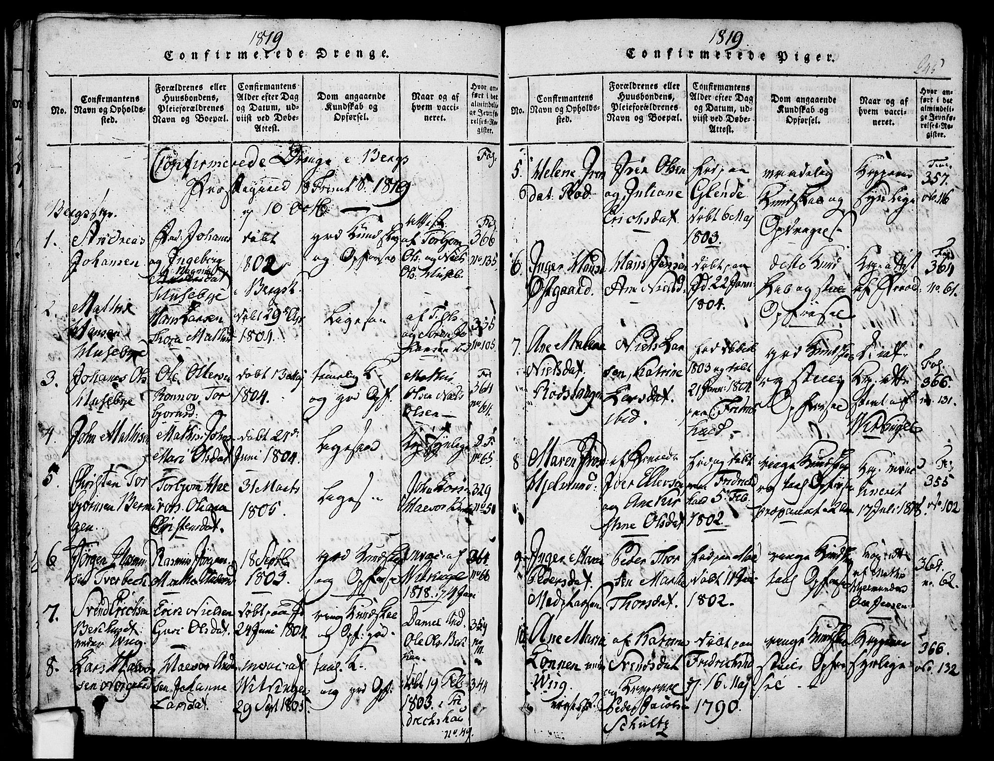 Berg prestekontor Kirkebøker, AV/SAO-A-10902/F/Fa/L0002: Parish register (official) no. I 2, 1815-1831, p. 245