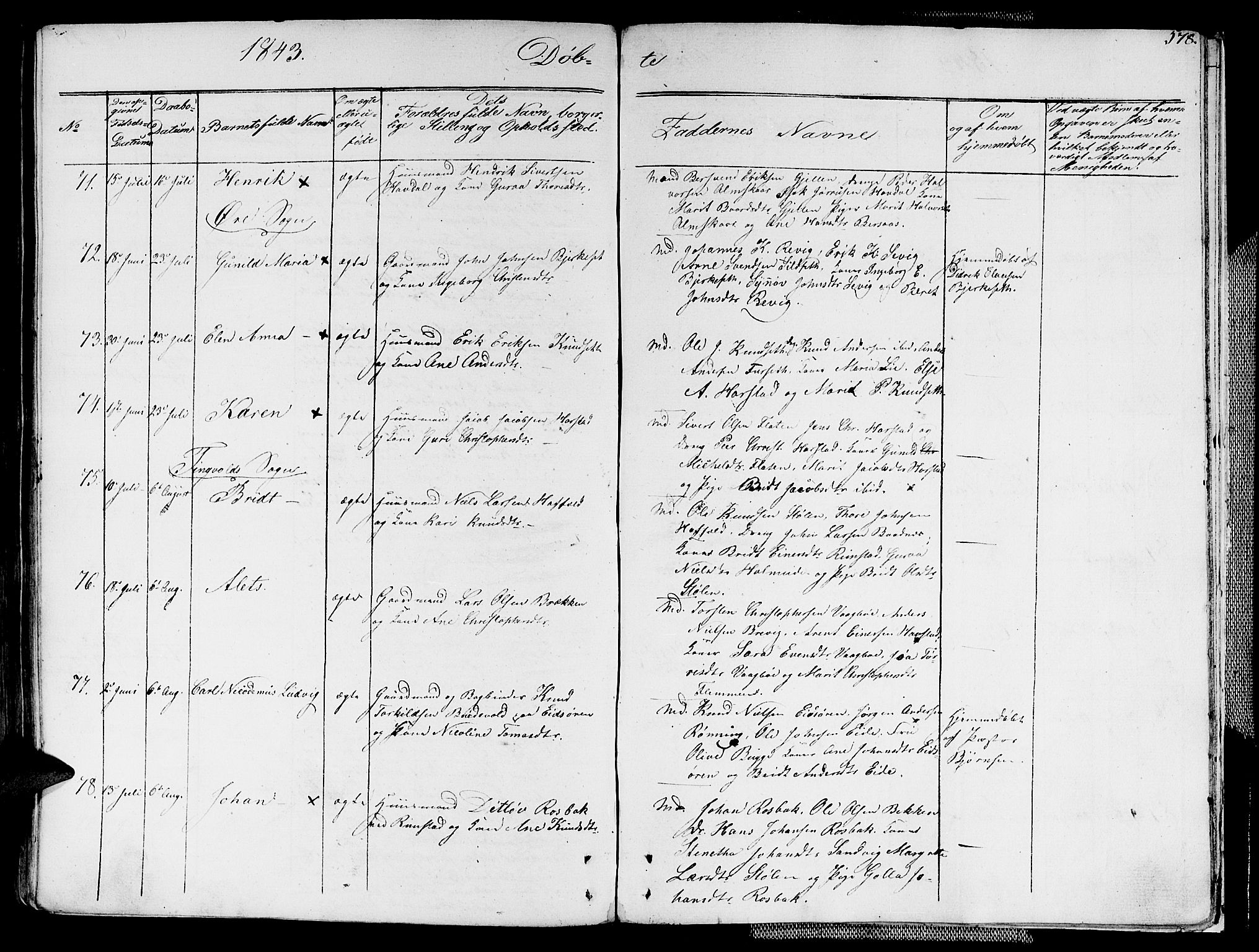 Ministerialprotokoller, klokkerbøker og fødselsregistre - Møre og Romsdal, AV/SAT-A-1454/586/L0983: Parish register (official) no. 586A09, 1829-1843, p. 578