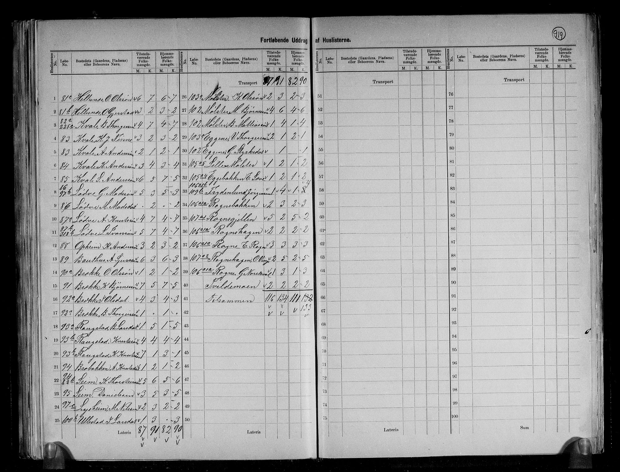 RA, 1891 census for 1235 Voss, 1891, p. 11