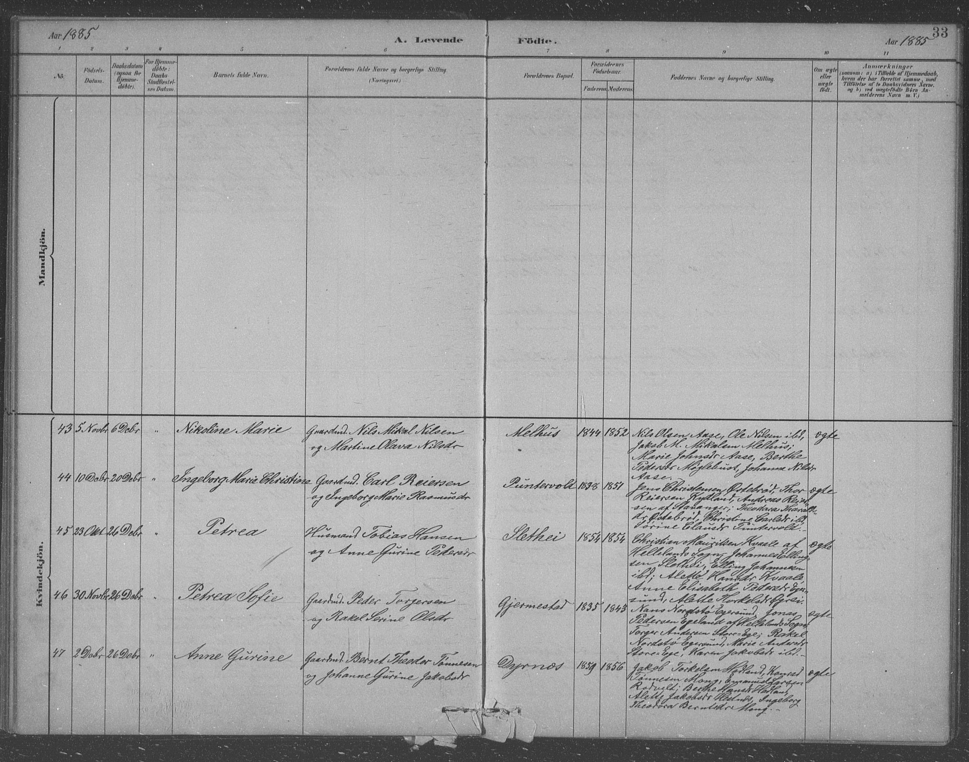 Eigersund sokneprestkontor, AV/SAST-A-101807/S09/L0007: Parish register (copy) no. B 7, 1882-1892, p. 33