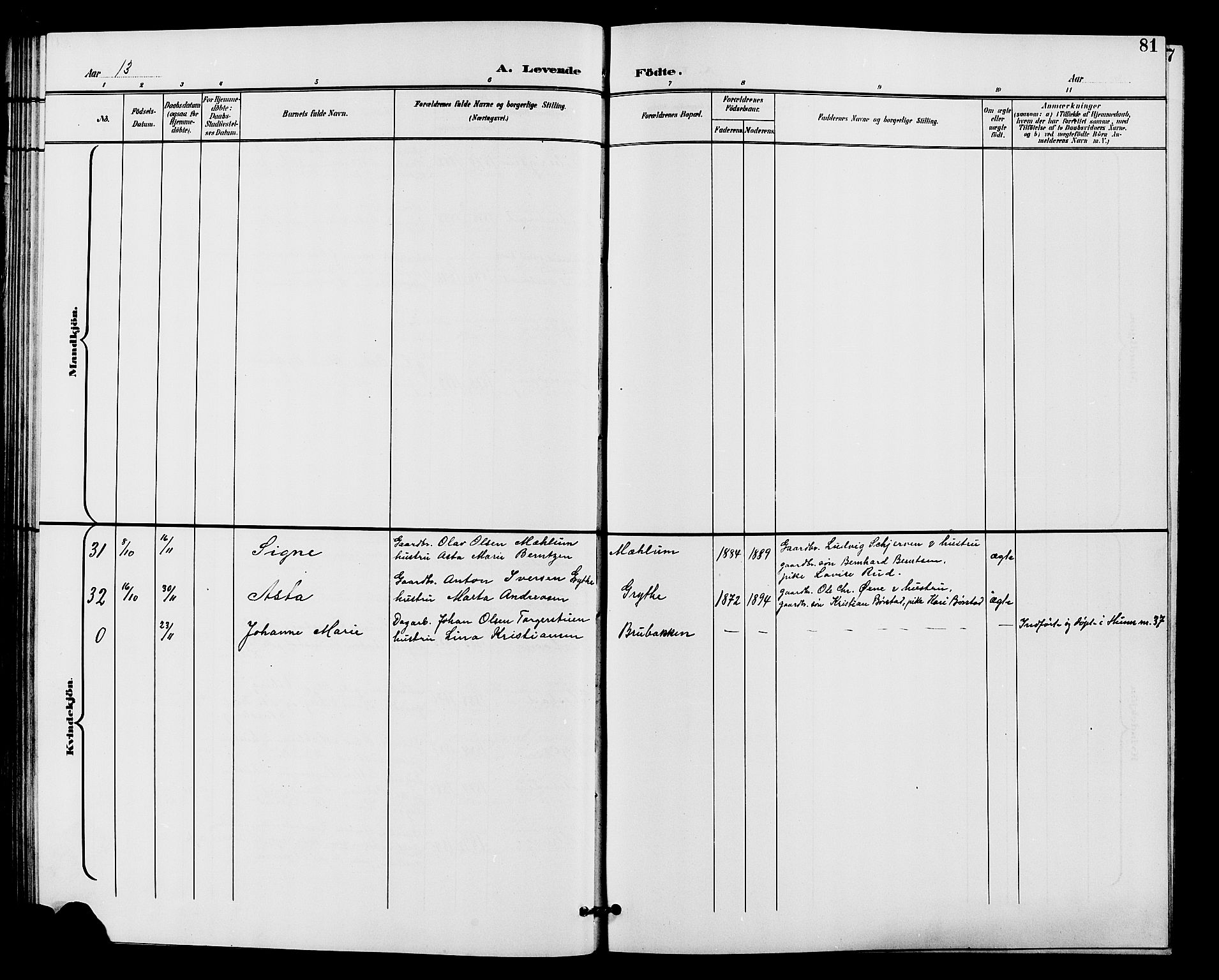 Vardal prestekontor, SAH/PREST-100/H/Ha/Hab/L0011: Parish register (copy) no. 11, 1899-1913, p. 81
