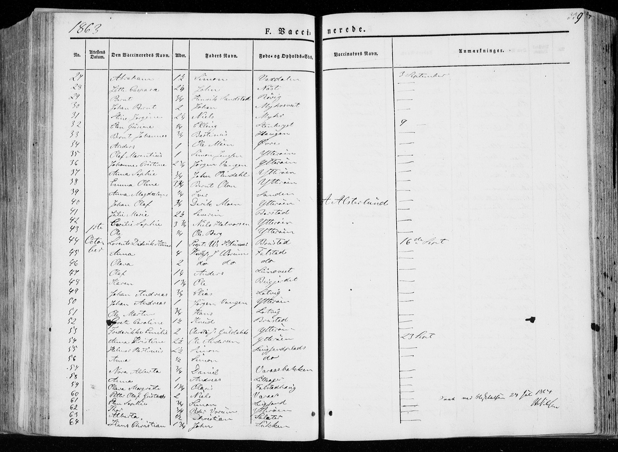 Ministerialprotokoller, klokkerbøker og fødselsregistre - Nord-Trøndelag, AV/SAT-A-1458/722/L0218: Parish register (official) no. 722A05, 1843-1868, p. 339