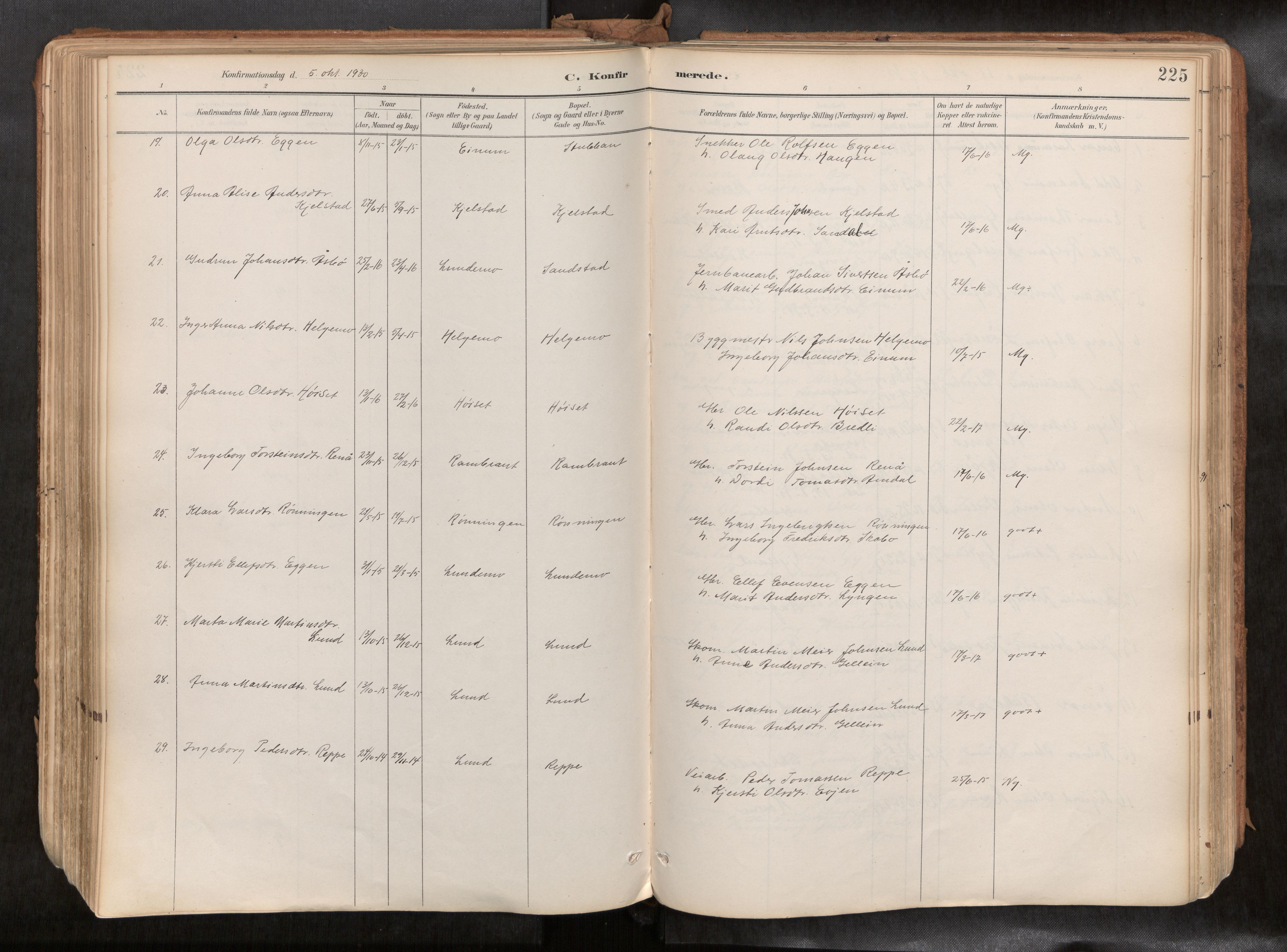 Ministerialprotokoller, klokkerbøker og fødselsregistre - Sør-Trøndelag, SAT/A-1456/692/L1105b: Parish register (official) no. 692A06, 1891-1934, p. 225