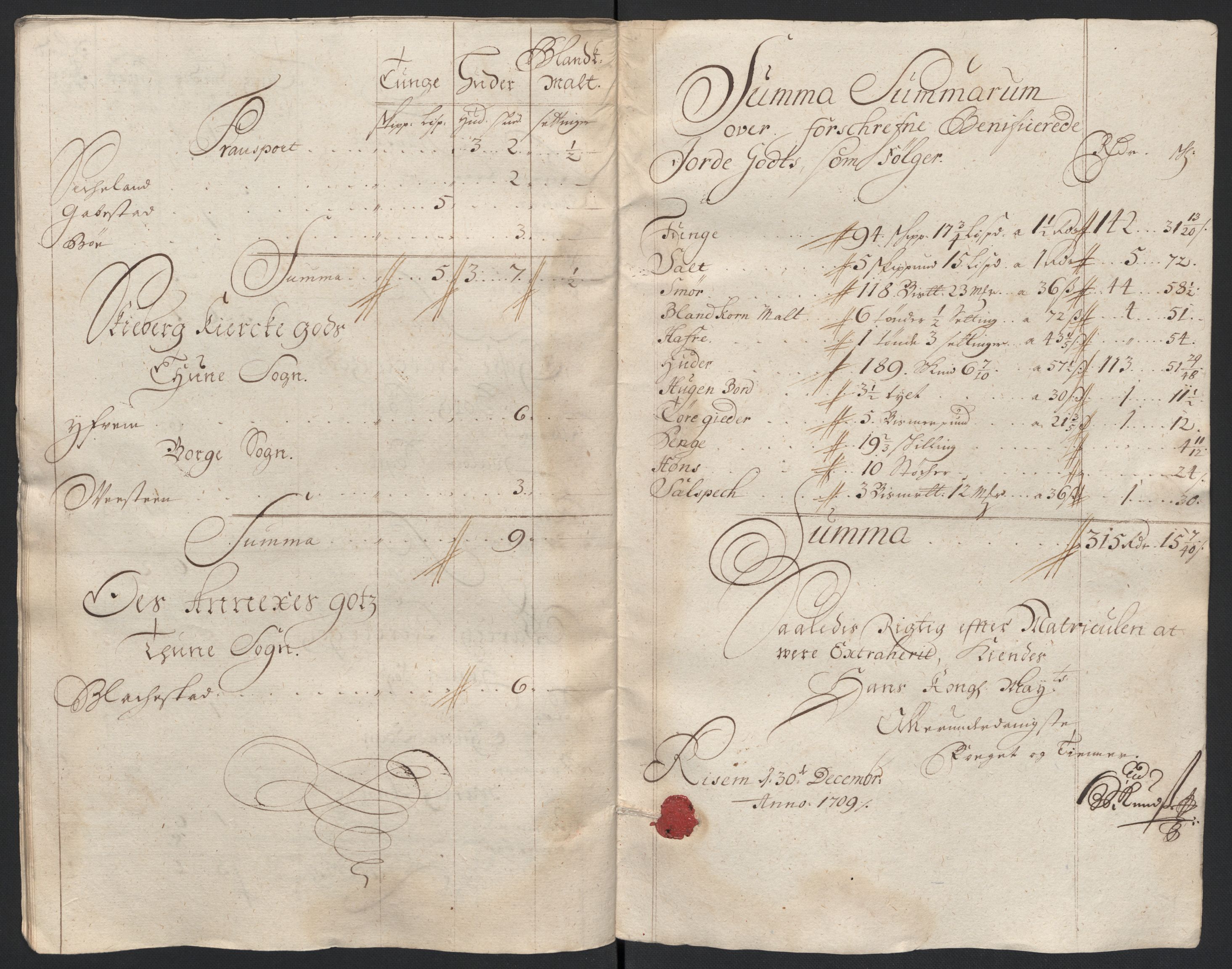 Rentekammeret inntil 1814, Reviderte regnskaper, Fogderegnskap, RA/EA-4092/R04/L0135: Fogderegnskap Moss, Onsøy, Tune, Veme og Åbygge, 1709-1710, p. 109