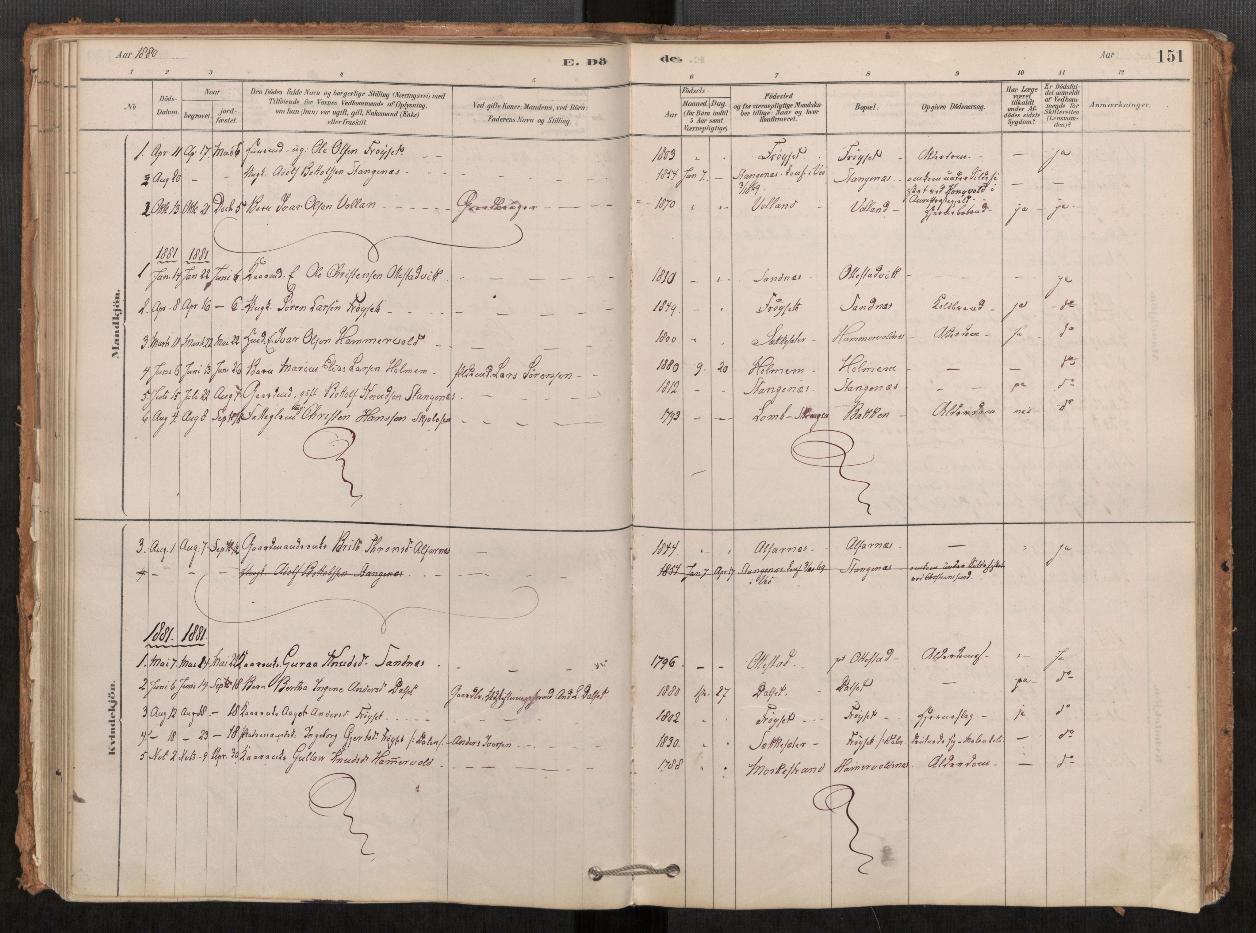 Ministerialprotokoller, klokkerbøker og fødselsregistre - Møre og Romsdal, AV/SAT-A-1454/548/L0615: Parish register (official) no. 548A02, 1878-1906, p. 151