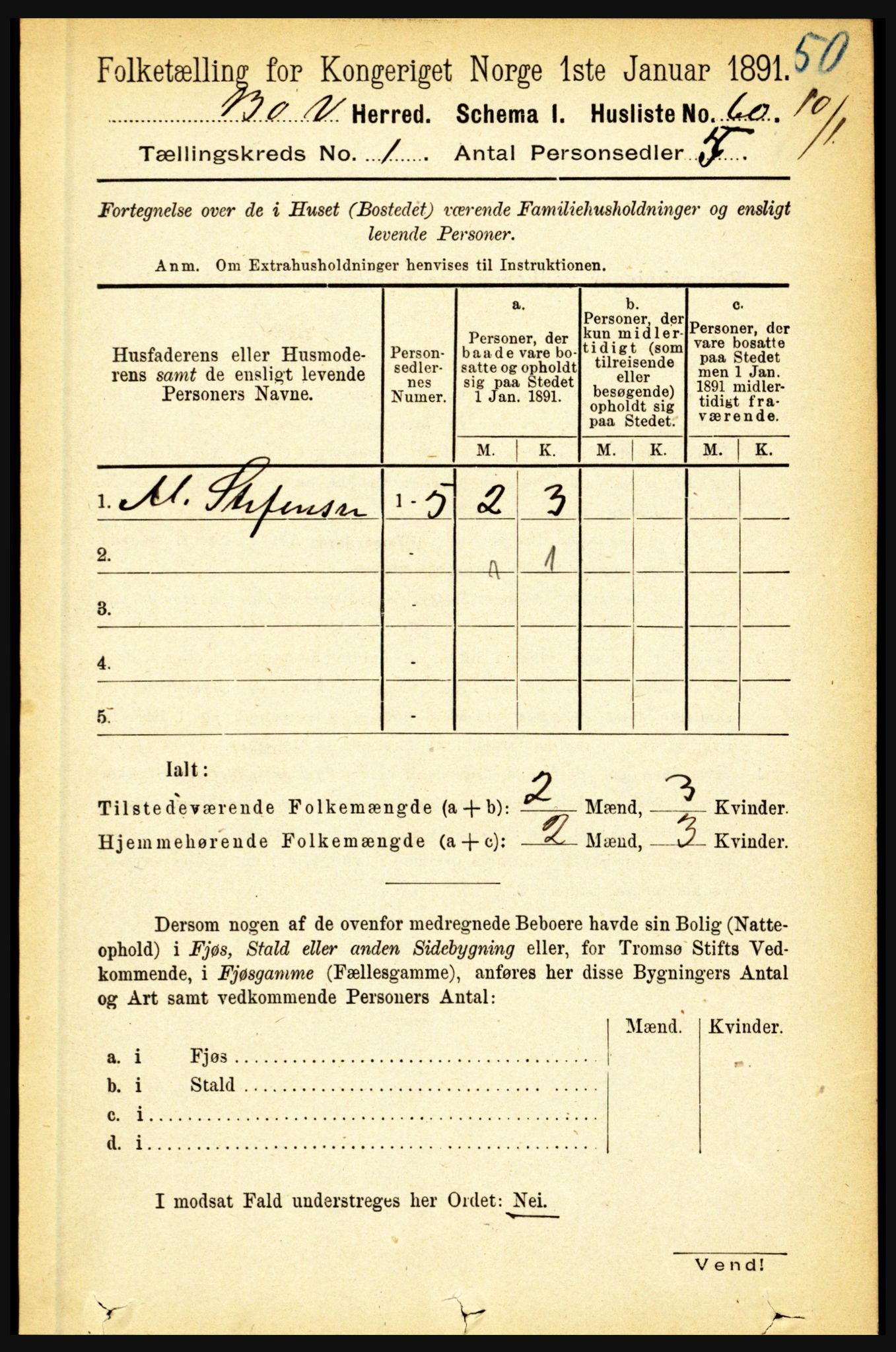 RA, 1891 census for 1867 Bø, 1891, p. 88