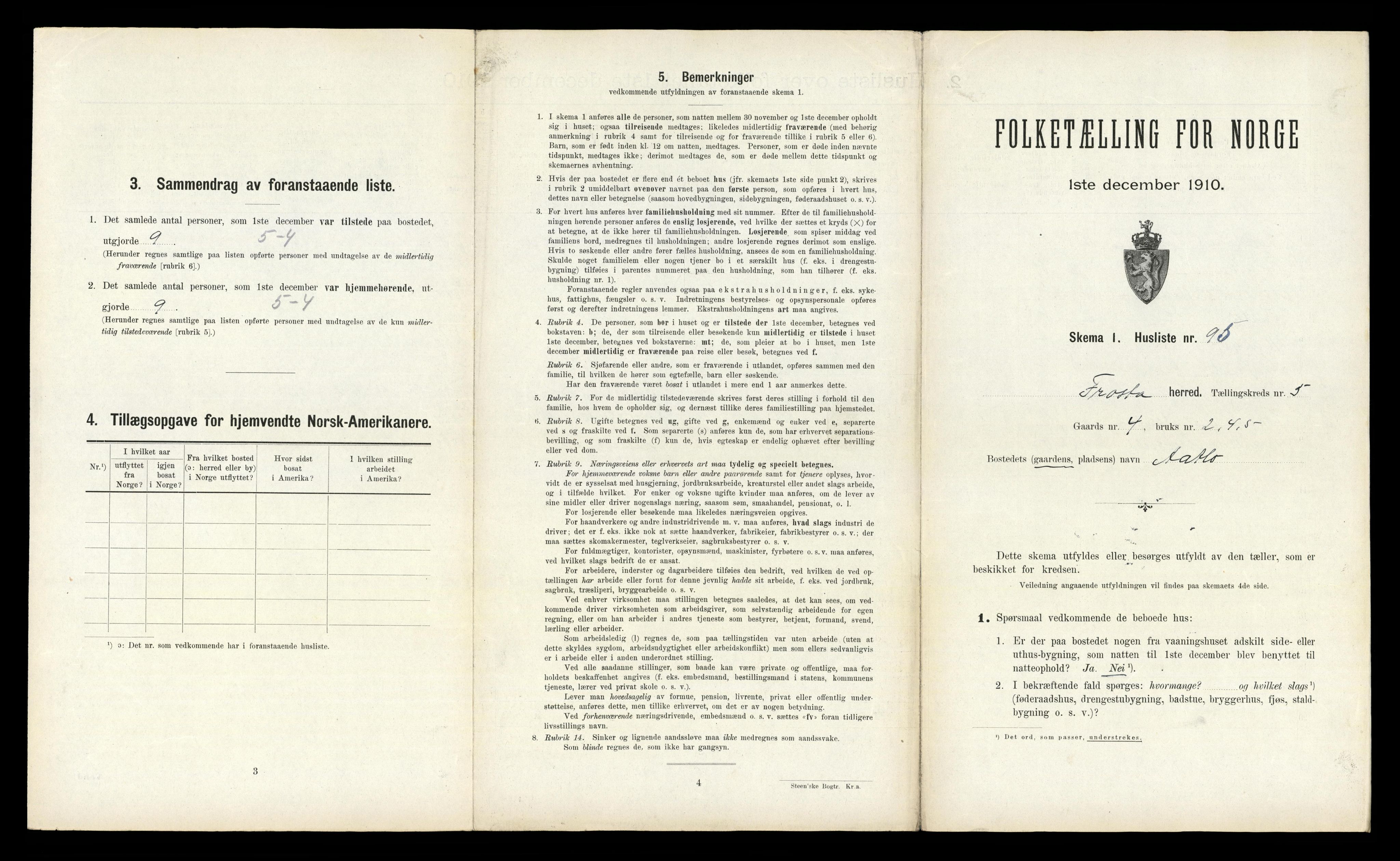 RA, 1910 census for Frosta, 1910, p. 893