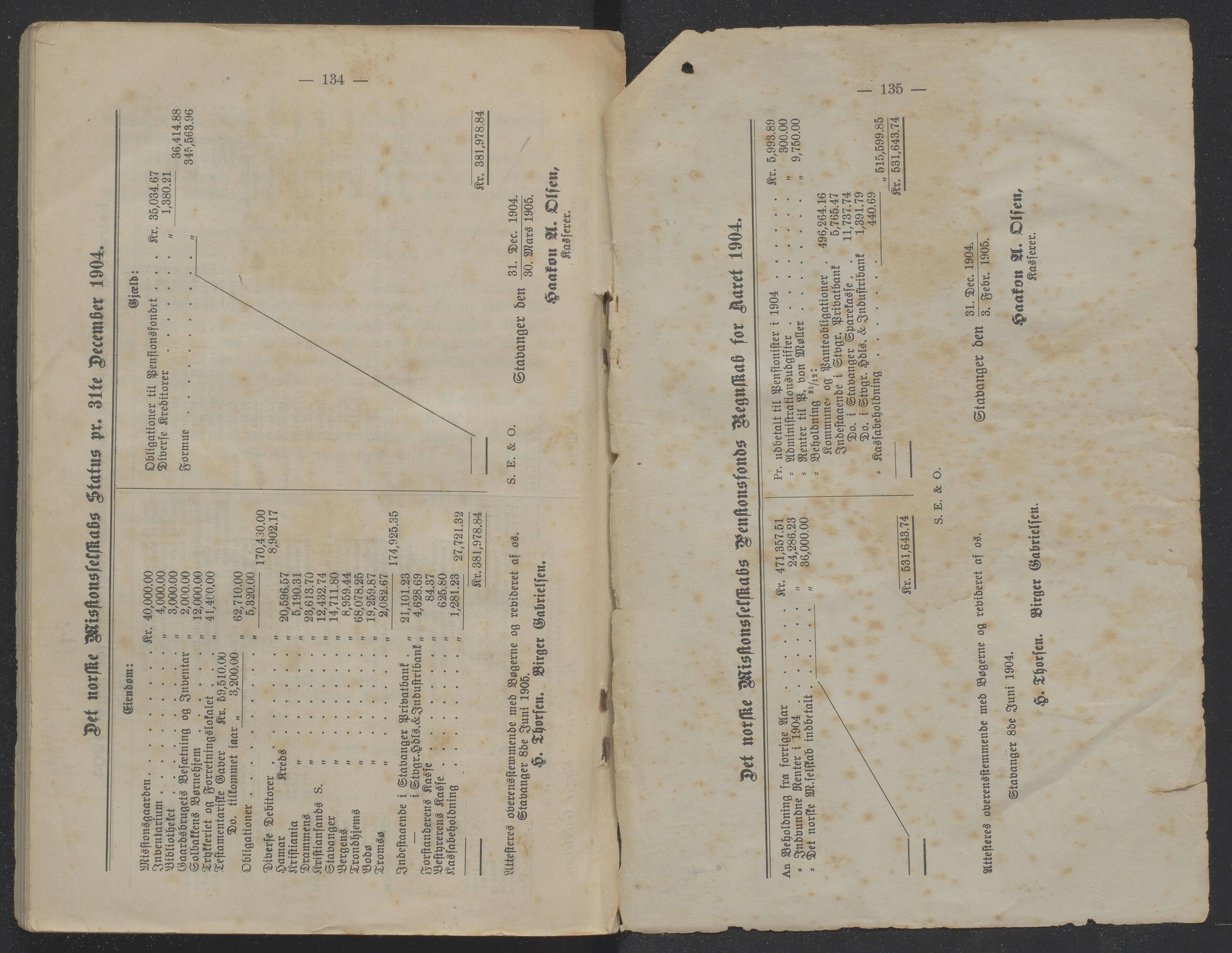 Det Norske Misjonsselskap - hovedadministrasjonen, VID/MA-A-1045/D/Db/Dba/L0340/0005: Beretninger, Bøker, Skrifter o.l   / Årsberetninger. Heftet. 63. , 1904, p. 134-135