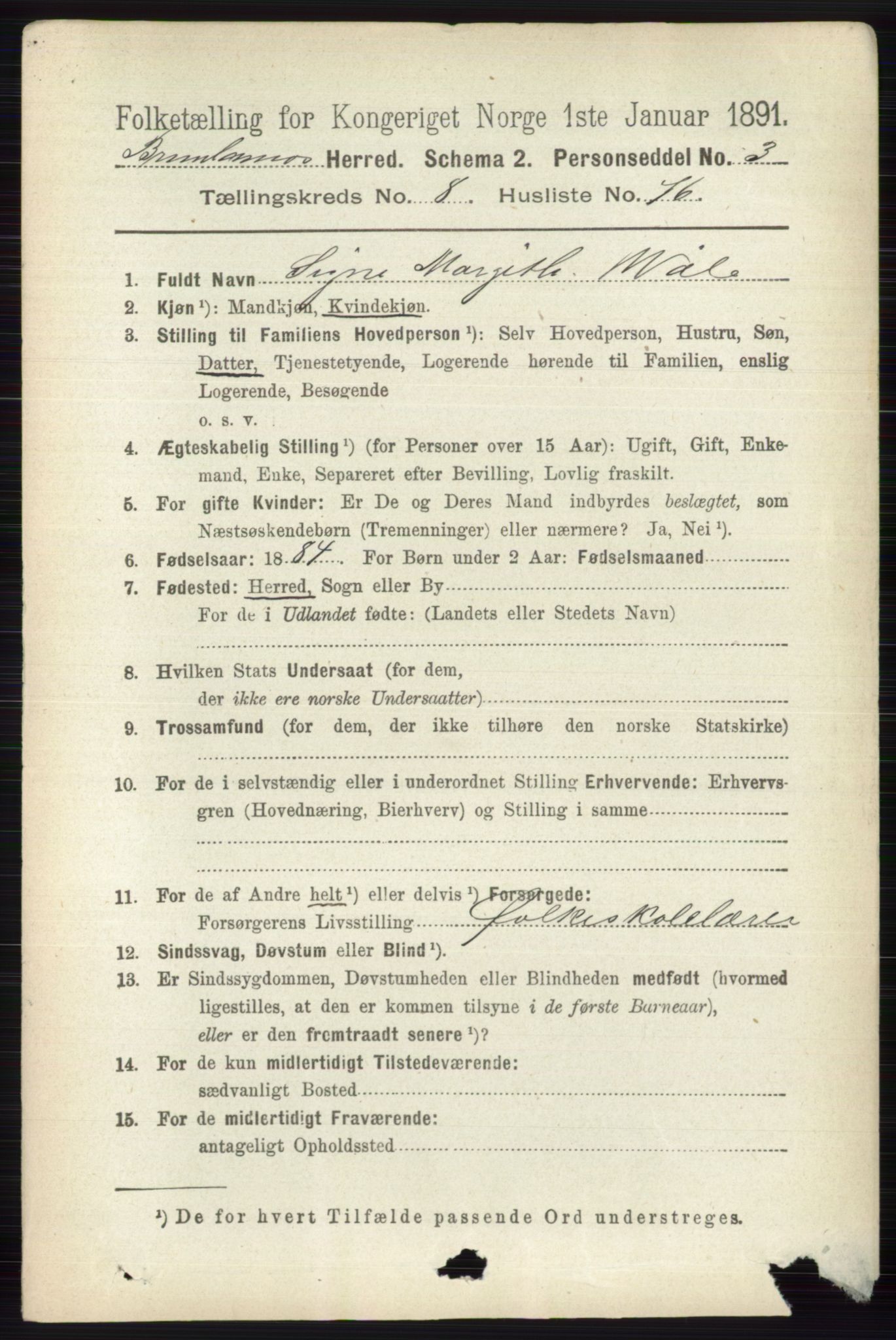 RA, 1891 census for 0726 Brunlanes, 1891, p. 4017