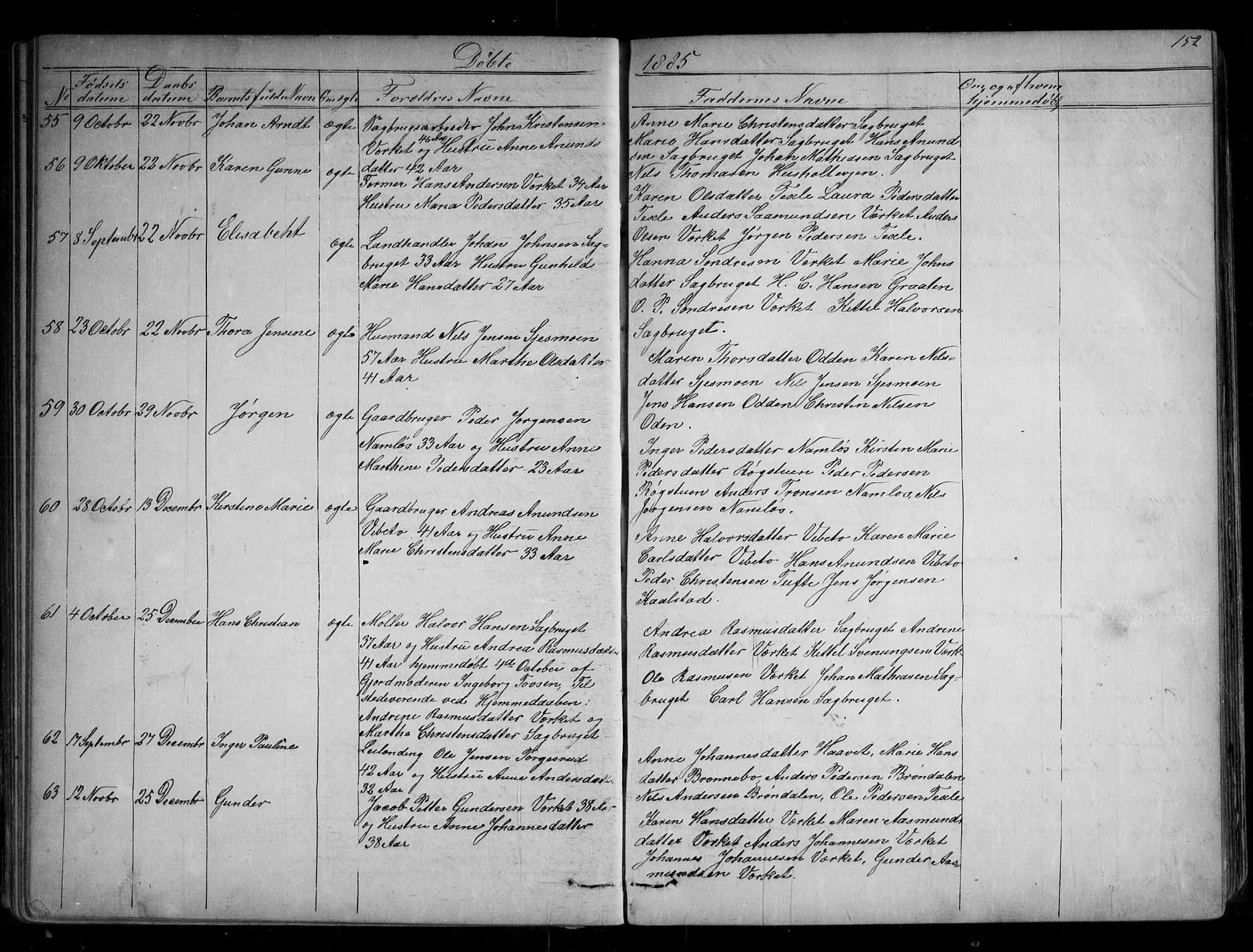 Holla kirkebøker, SAKO/A-272/G/Ga/L0004: Parish register (copy) no. I 4, 1867-1890, p. 152