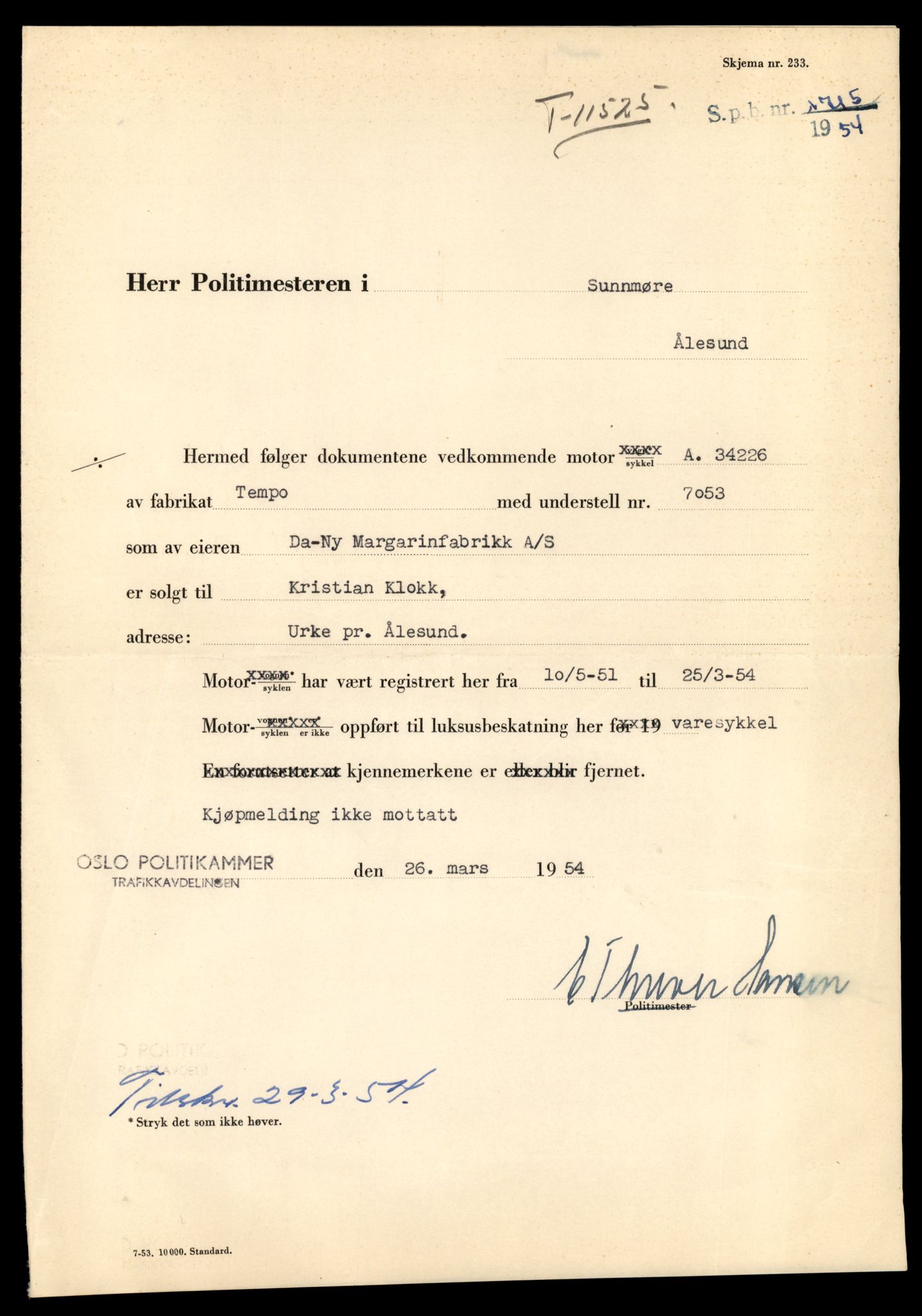 Møre og Romsdal vegkontor - Ålesund trafikkstasjon, AV/SAT-A-4099/F/Fe/L0029: Registreringskort for kjøretøy T 11430 - T 11619, 1927-1998, p. 1720