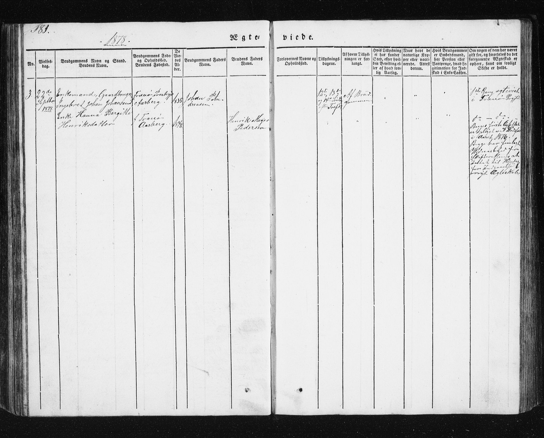 Berg sokneprestkontor, SATØ/S-1318/G/Ga/Gab/L0011klokker: Parish register (copy) no. 11, 1833-1878, p. 181