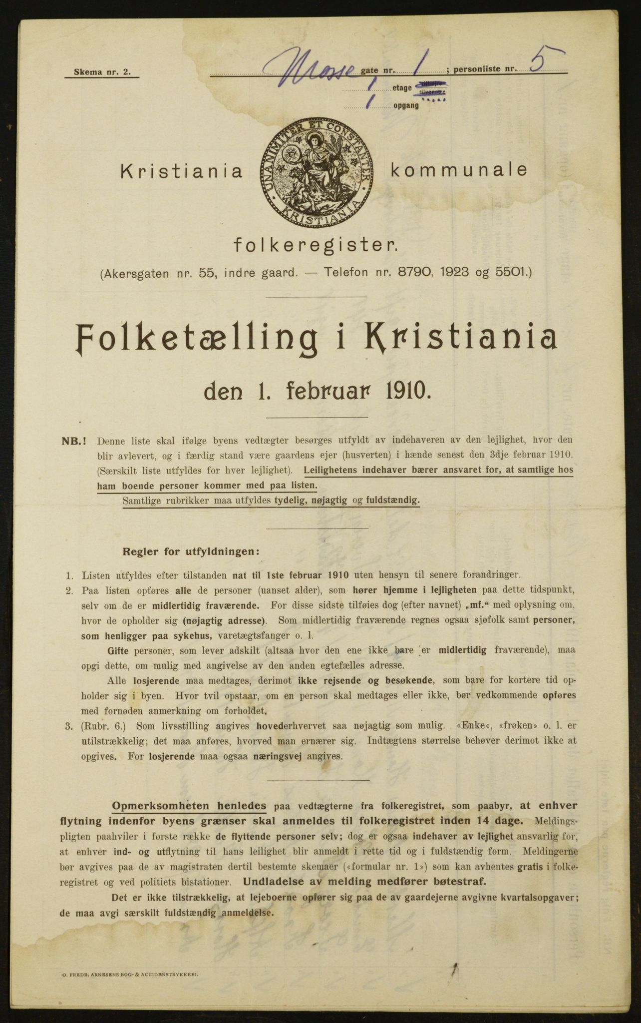 OBA, Municipal Census 1910 for Kristiania, 1910, p. 63542