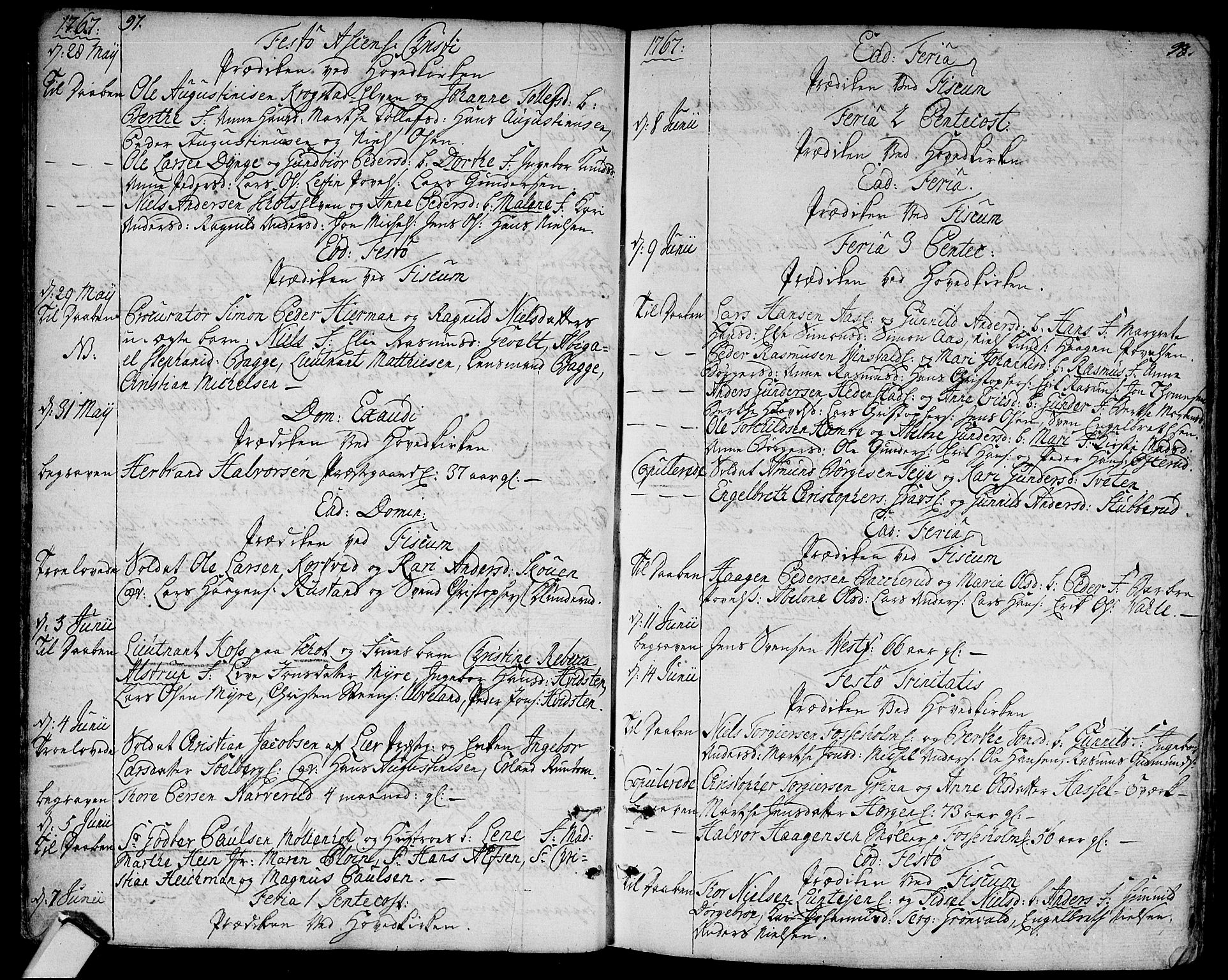 Eiker kirkebøker, SAKO/A-4/F/Fa/L0008: Parish register (official) no. I 8, 1764-1788, p. 97-98