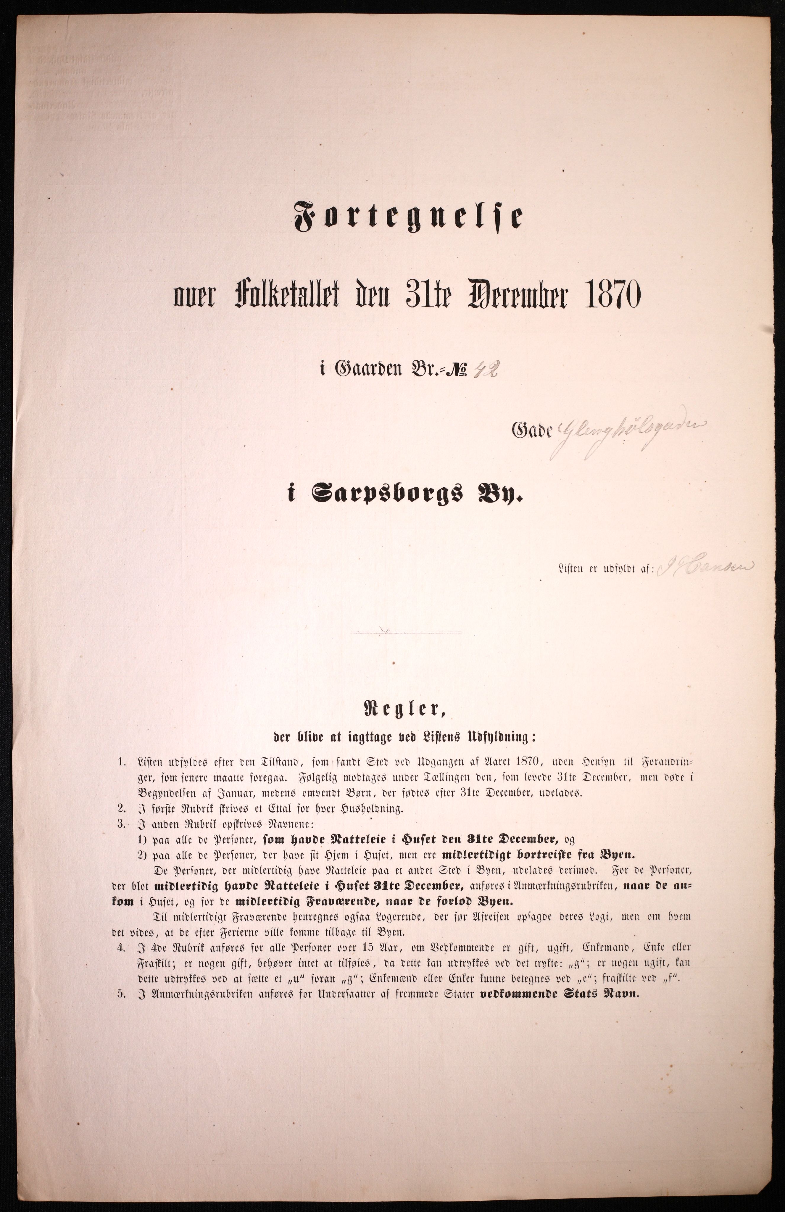 RA, 1870 census for 0102 Sarpsborg, 1870, p. 313