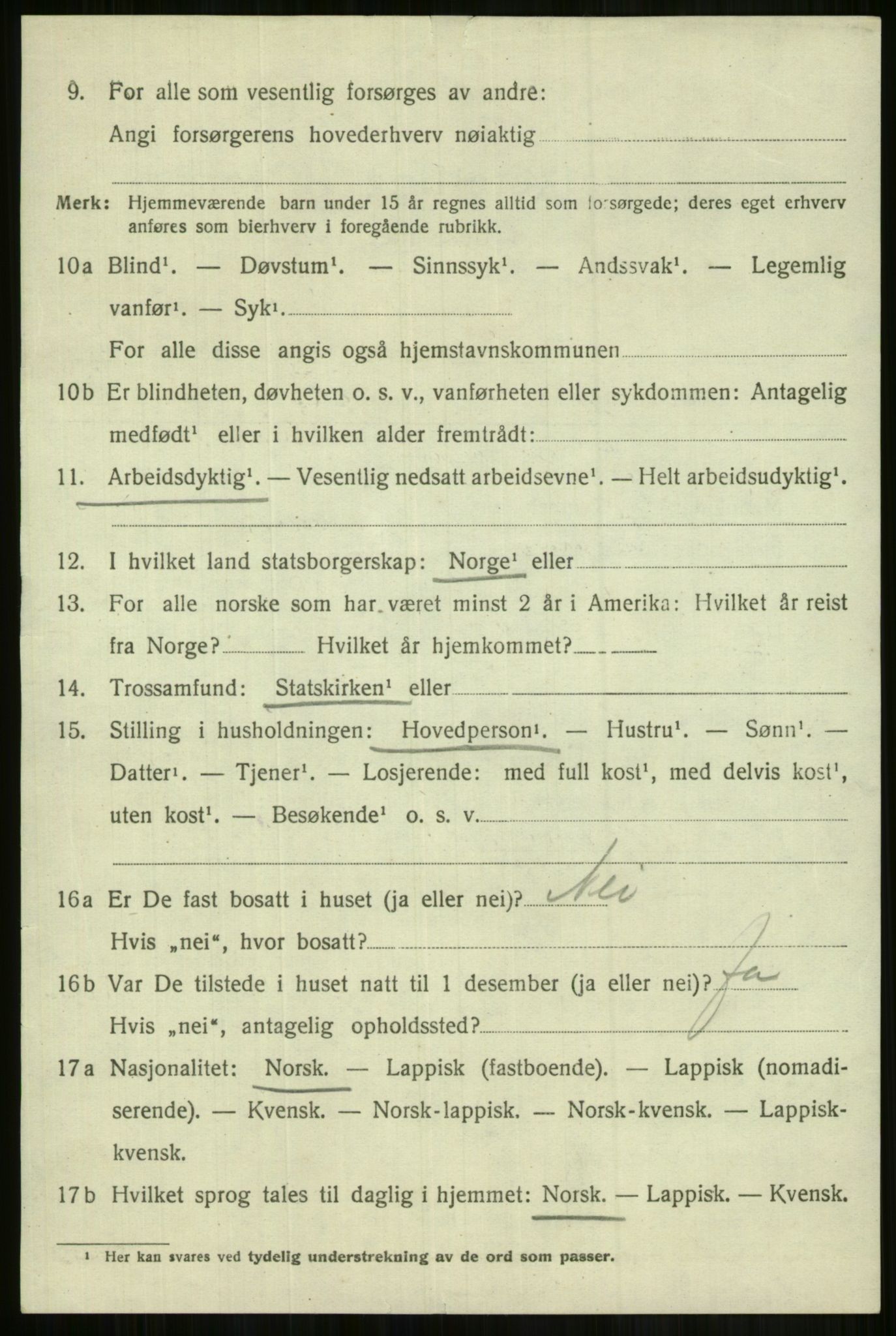 SATØ, 1920 census for Lyngen, 1920, p. 9052