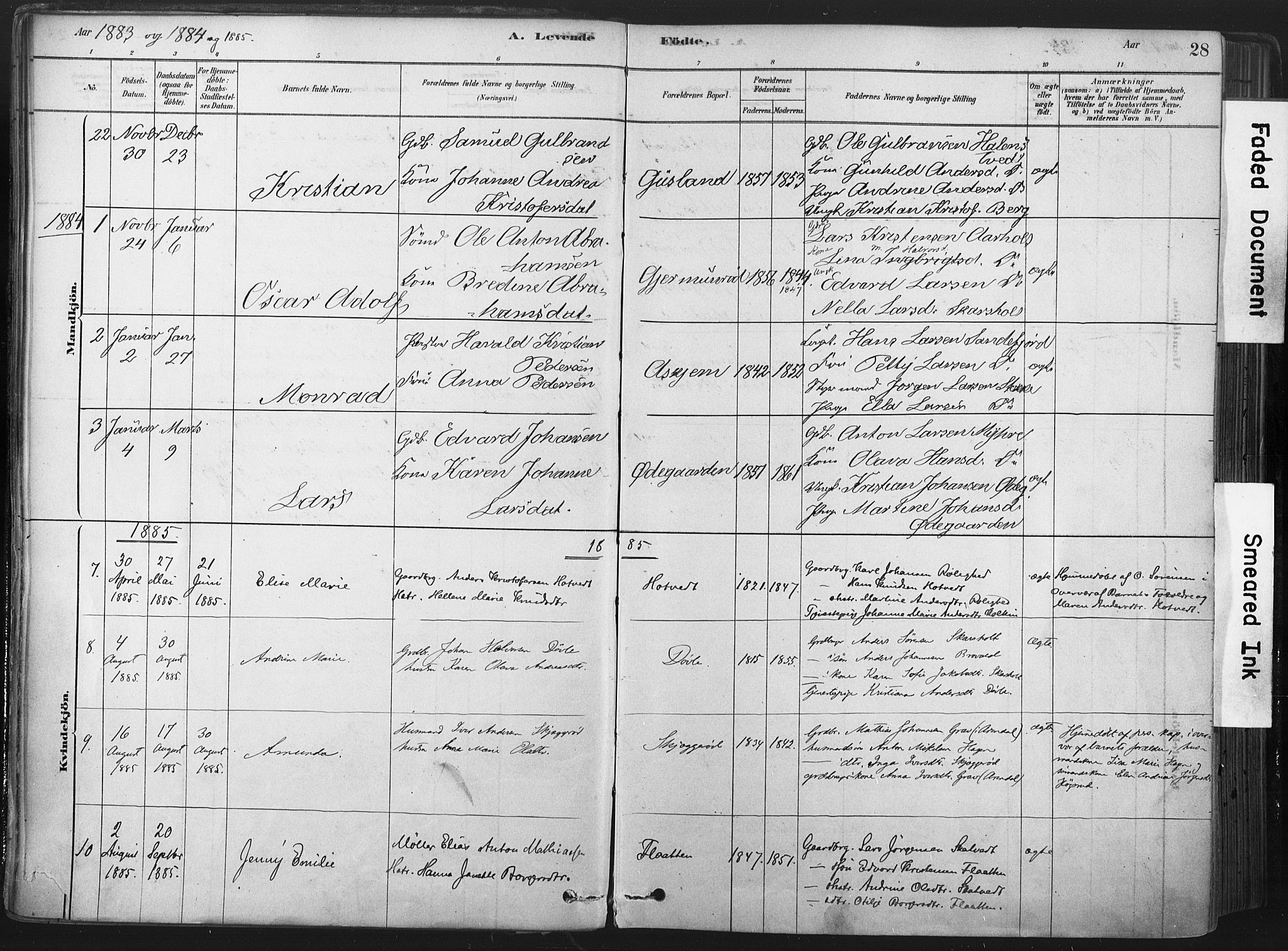 Andebu kirkebøker, AV/SAKO-A-336/F/Fa/L0007: Parish register (official) no. 7, 1878-1899, p. 28