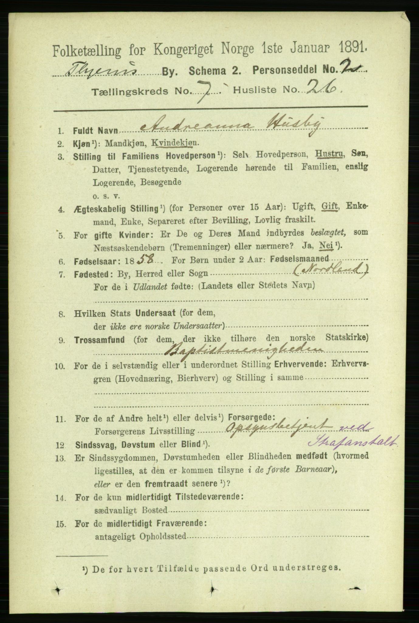 RA, 1891 census for 1601 Trondheim, 1891, p. 6264