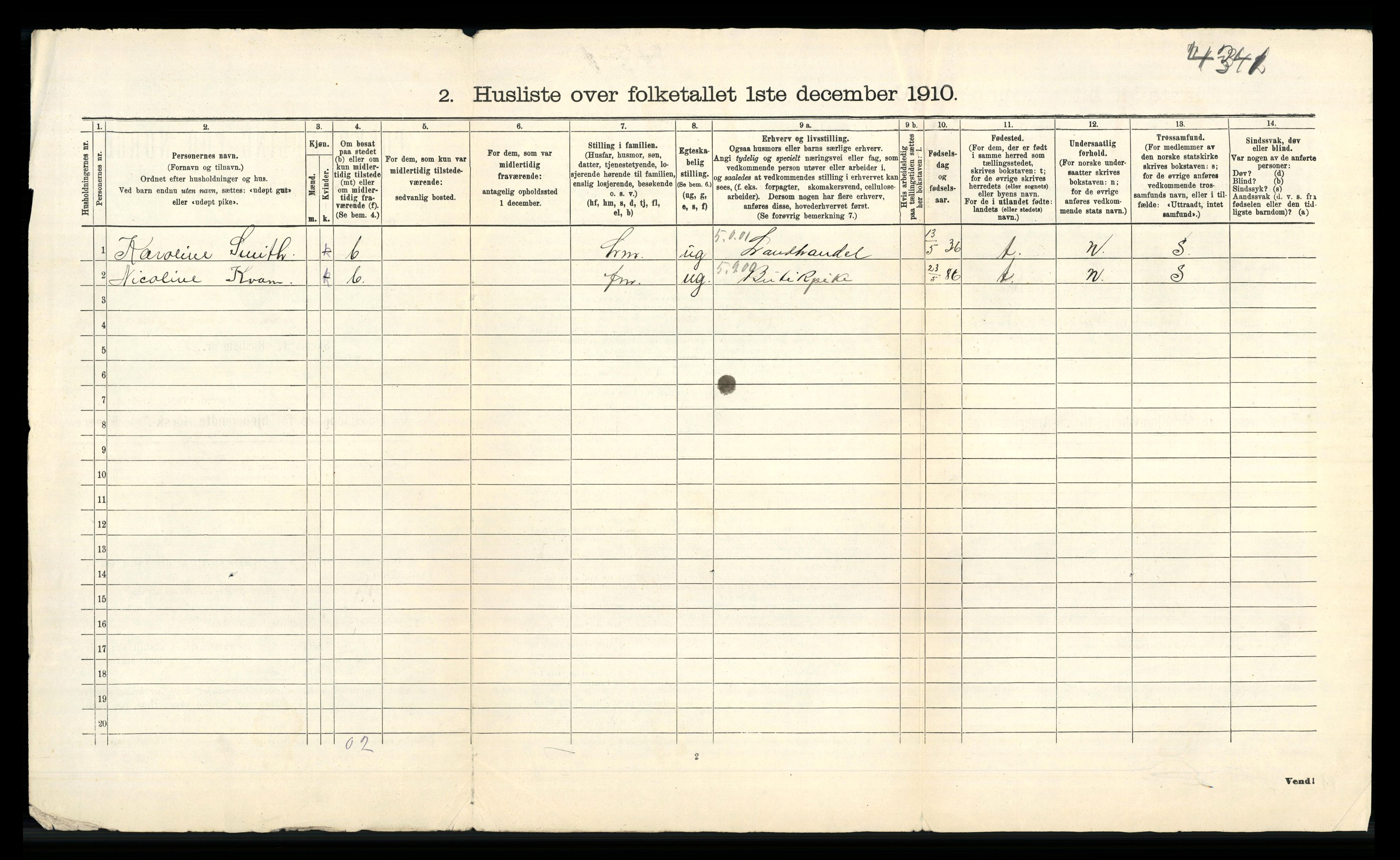 RA, 1910 census for Sokndal, 1910, p. 43