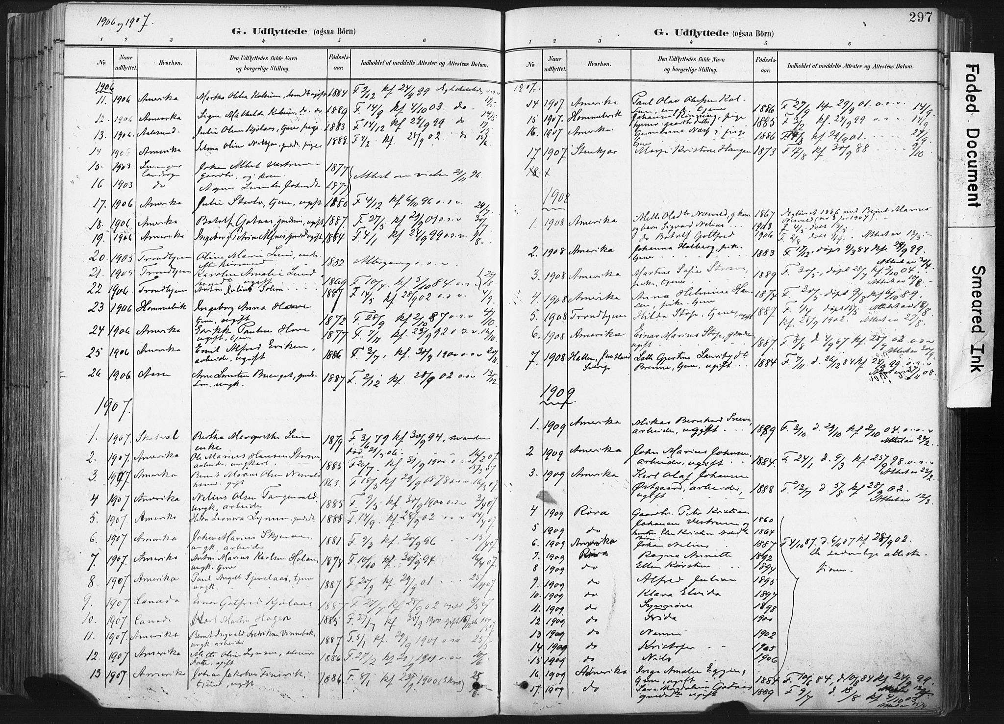 Ministerialprotokoller, klokkerbøker og fødselsregistre - Nord-Trøndelag, SAT/A-1458/717/L0162: Parish register (official) no. 717A12, 1898-1923, p. 297