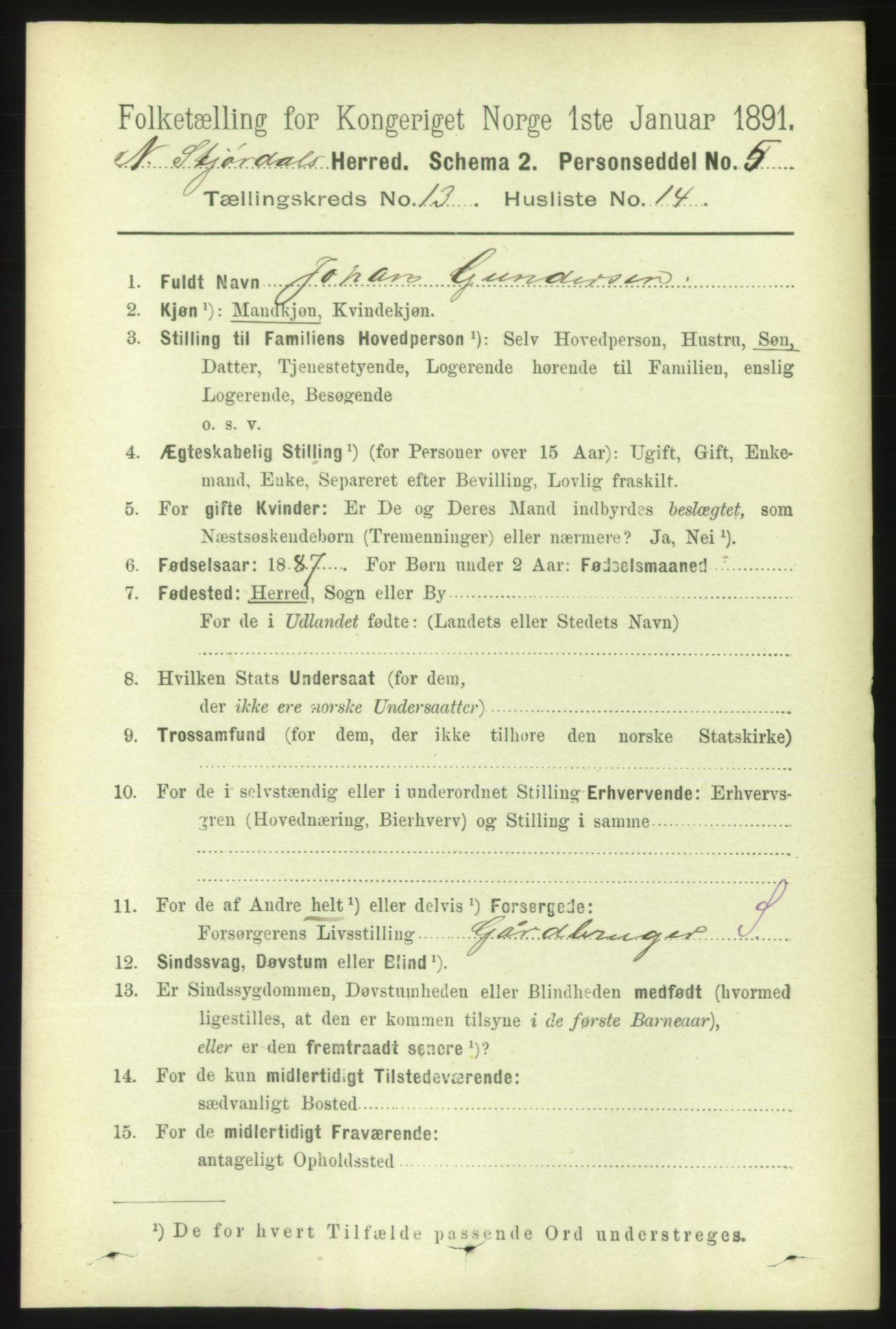 RA, 1891 census for 1714 Nedre Stjørdal, 1891, p. 6289