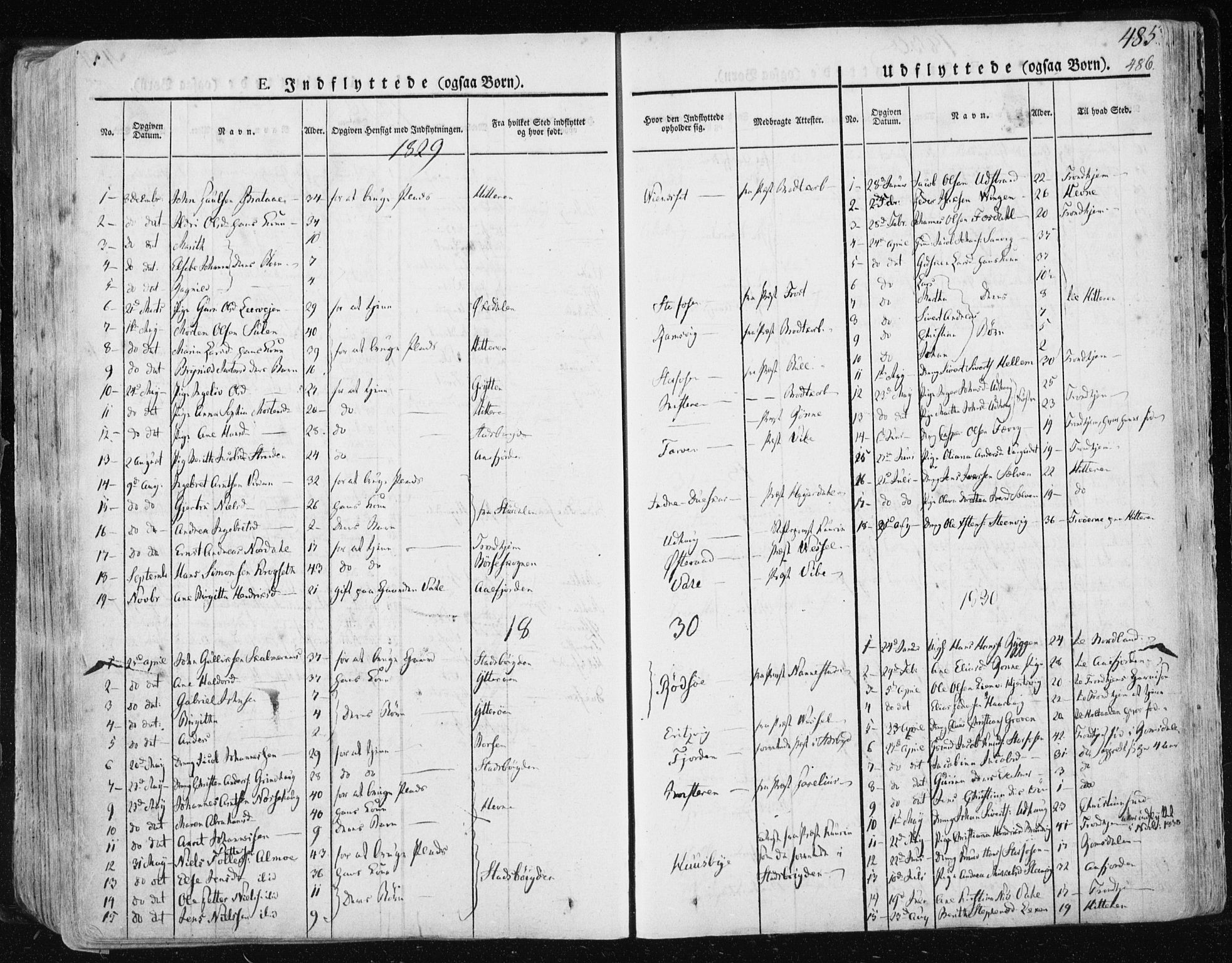 Ministerialprotokoller, klokkerbøker og fødselsregistre - Sør-Trøndelag, SAT/A-1456/659/L0735: Parish register (official) no. 659A05, 1826-1841, p. 485