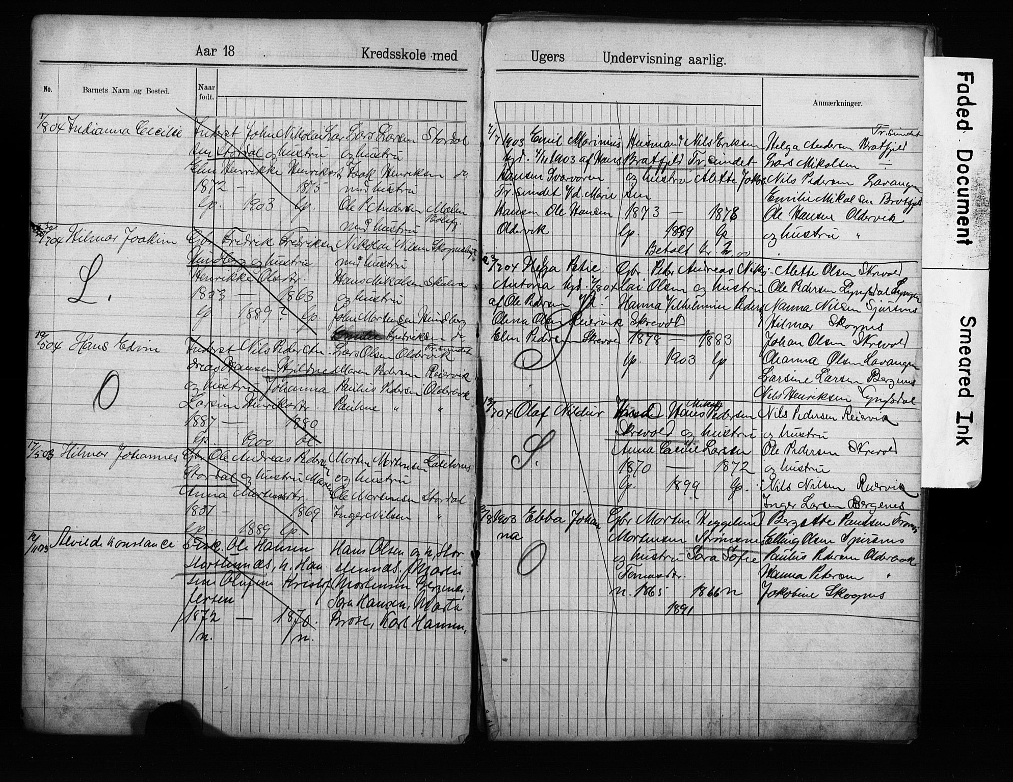 Lyngen sokneprestembete, AV/SATØ-S-1289/H/Ha/L0052/0001: Baptism register no. 52.1, 1895-1914