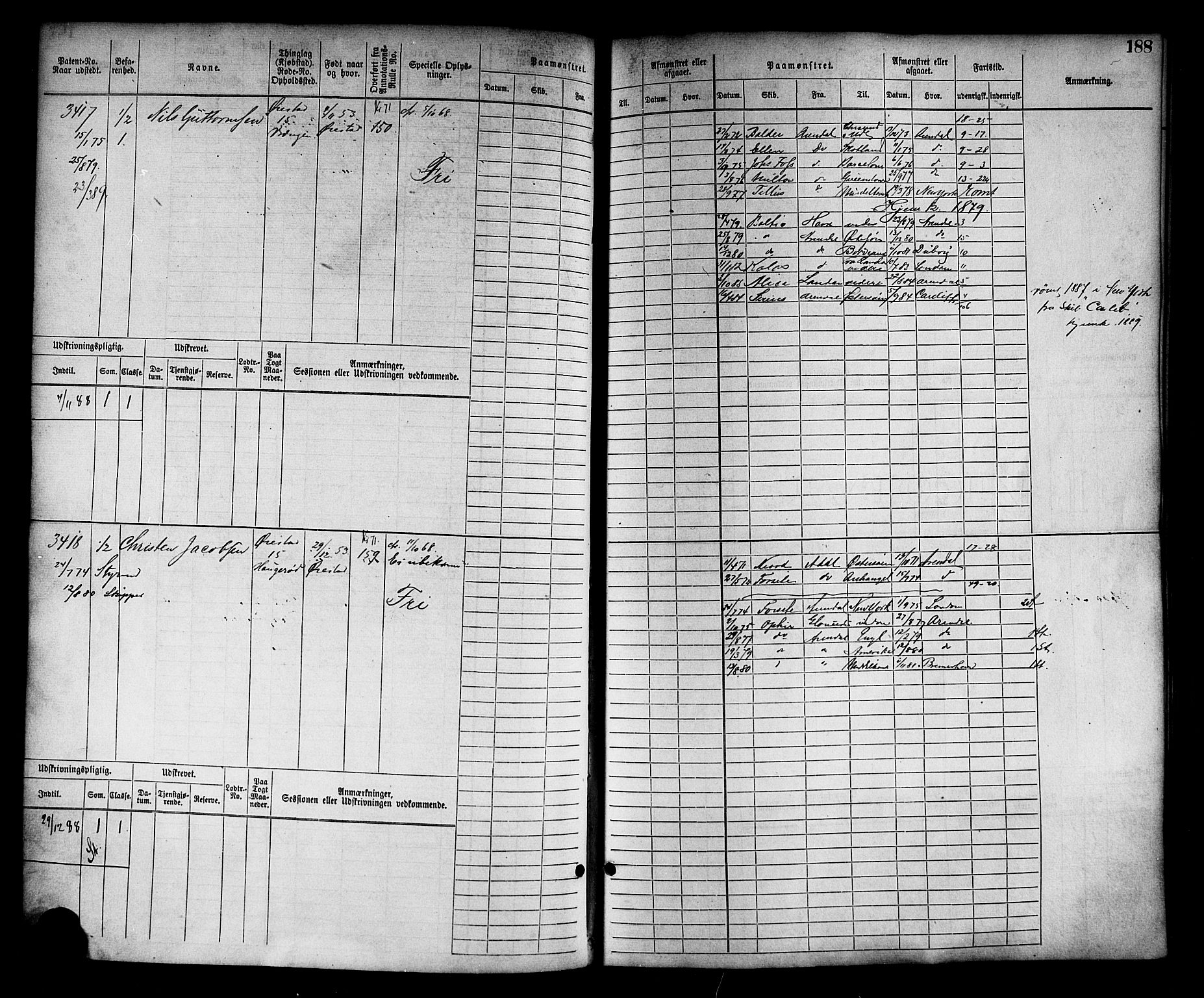 Arendal mønstringskrets, AV/SAK-2031-0012/F/Fb/L0014: Hovedrulle nr 3045-3806, S-12, 1868-1900, p. 193