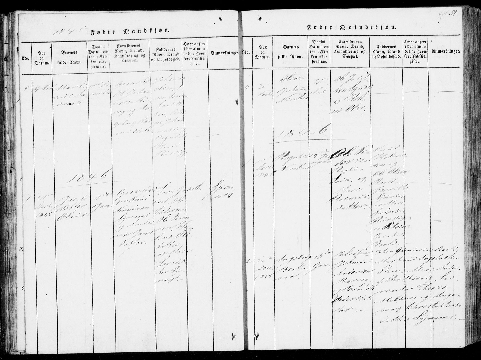 Ministerialprotokoller, klokkerbøker og fødselsregistre - Møre og Romsdal, SAT/A-1454/537/L0517: Parish register (official) no. 537A01, 1818-1862, p. 51