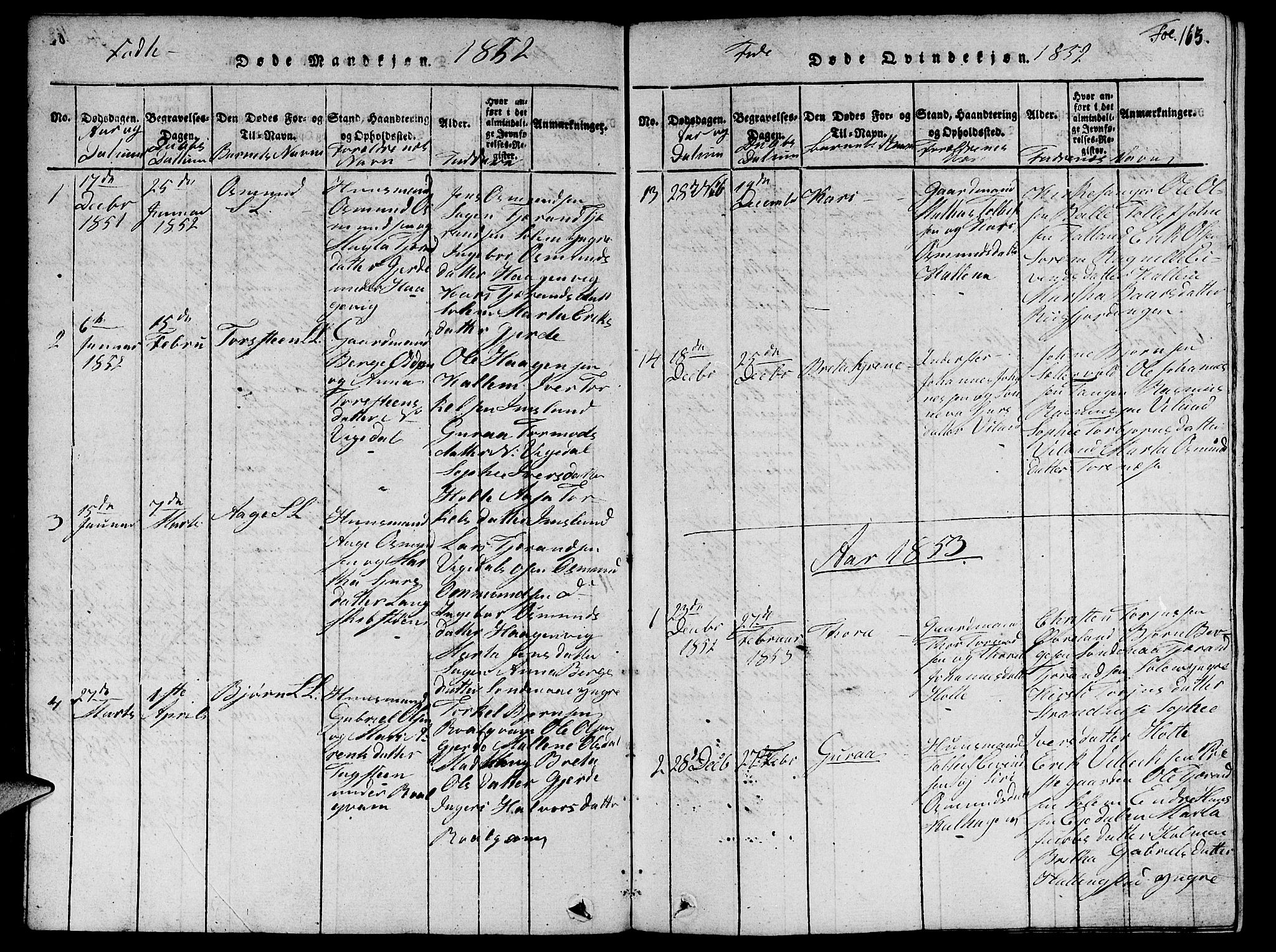 Vikedal sokneprestkontor, AV/SAST-A-101840/01/V: Parish register (copy) no. B 1, 1816-1853, p. 163