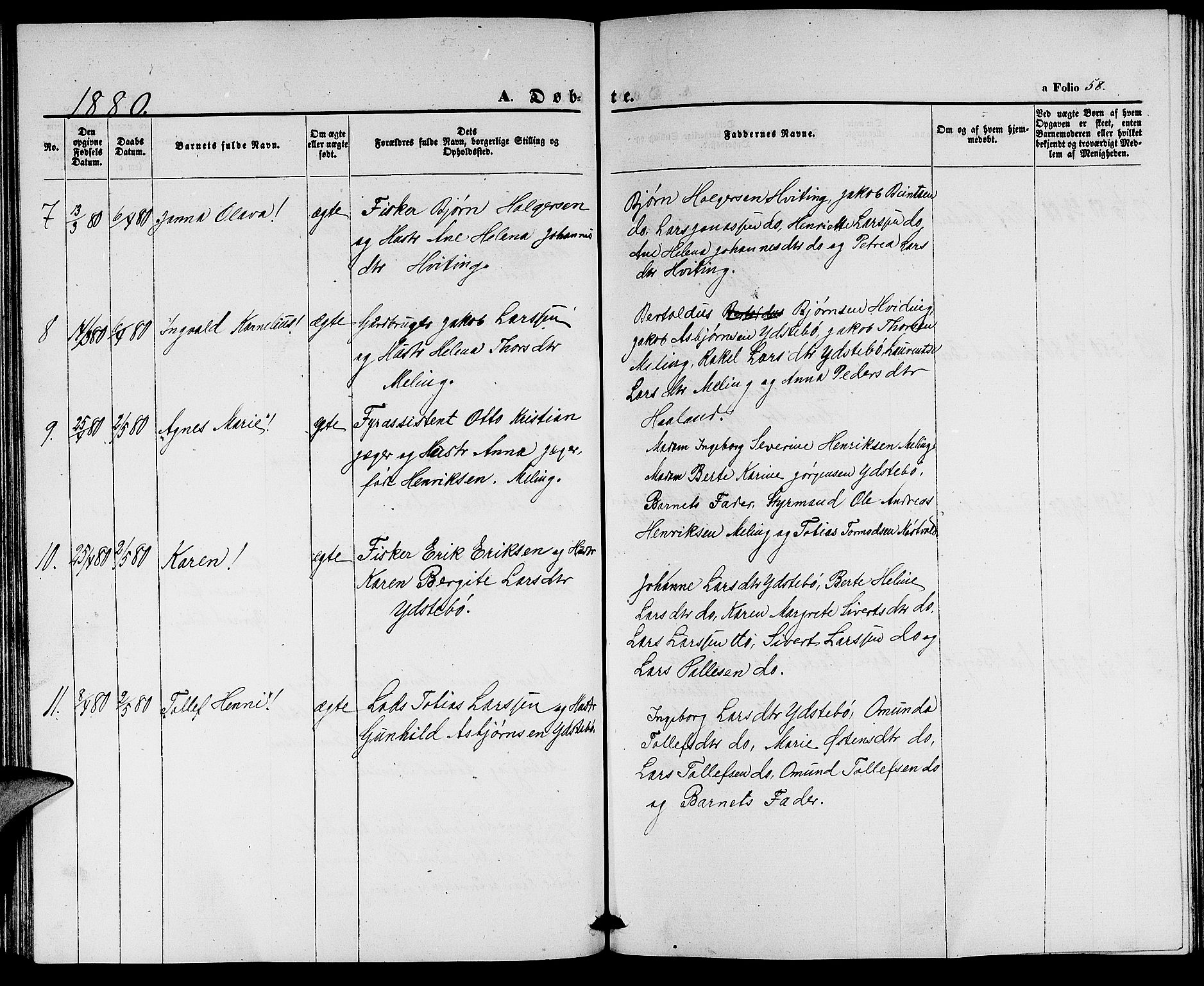Rennesøy sokneprestkontor, SAST/A -101827/H/Ha/Hab/L0003: Parish register (copy) no. B 3, 1855-1888, p. 58