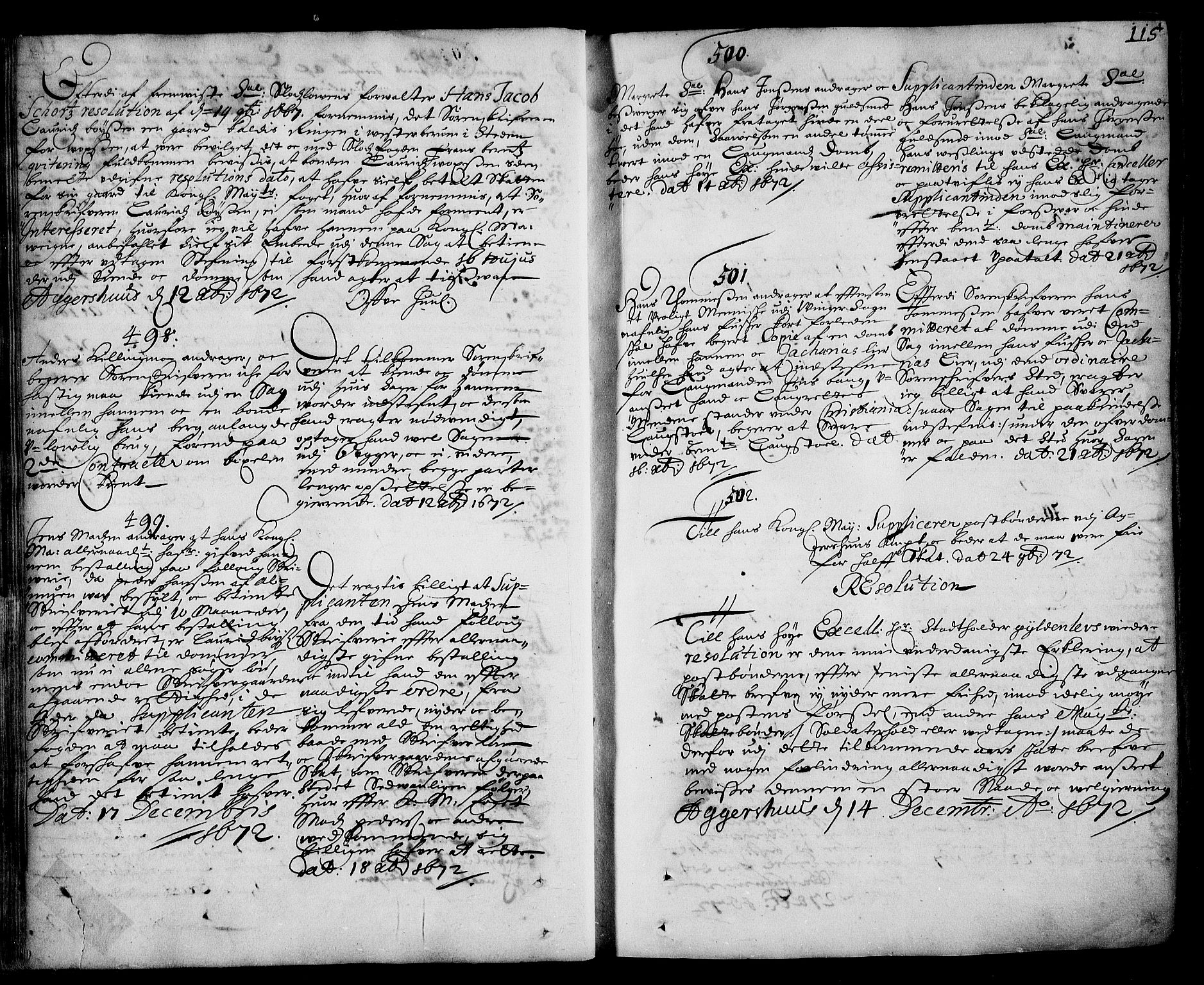 Stattholderembetet 1572-1771, RA/EA-2870/Ad/L0003: Supplikasjons- og resolusjonsprotokoll, 1671-1682, p. 114b-115a