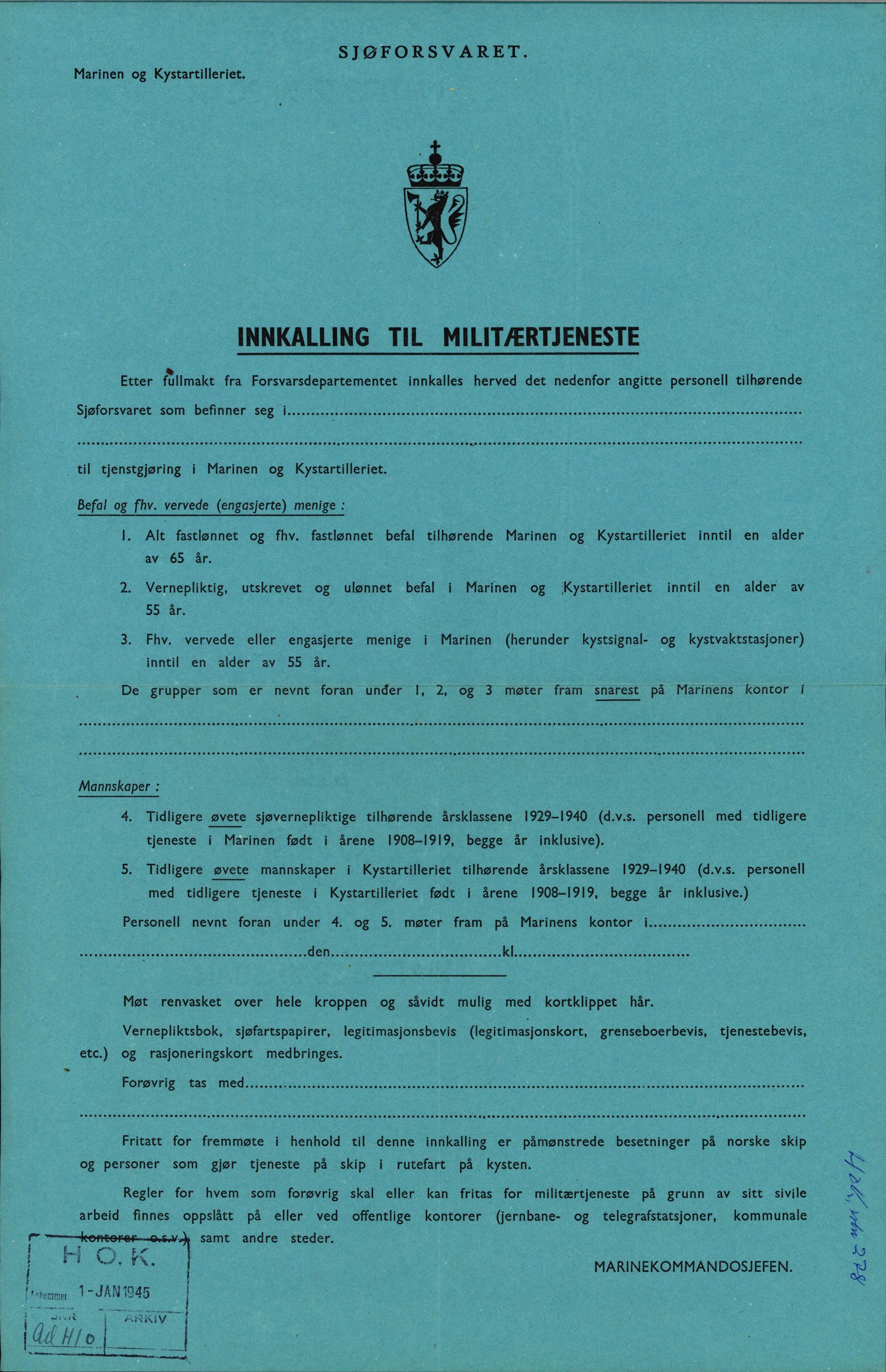 Forsvaret, Forsvarets krigshistoriske avdeling, AV/RA-RAFA-2017/Y/Yf/L0207: II-C-11-2120  -  Okkupasjonstiden., 1940-1945, p. 3