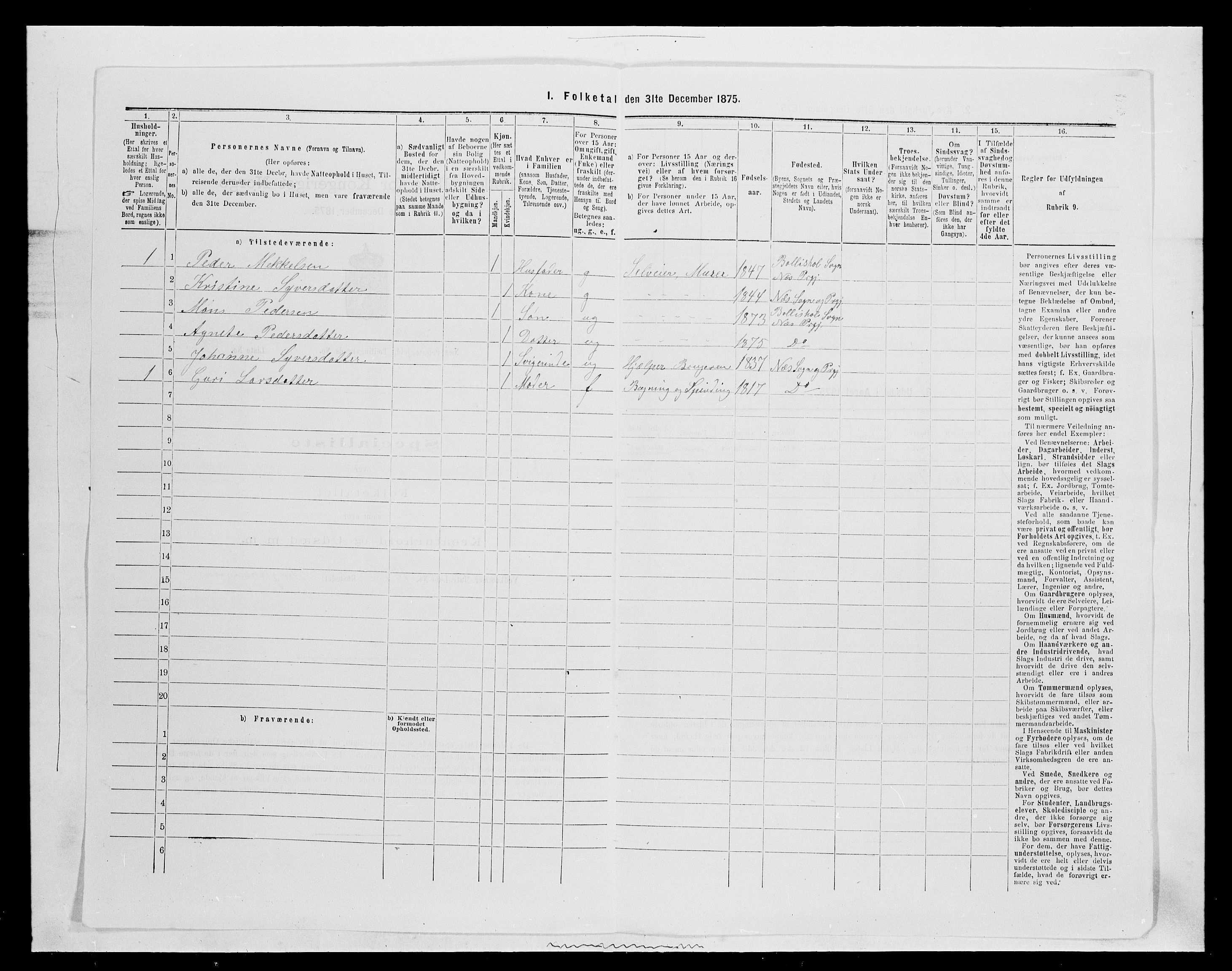 SAH, 1875 census for 0411P Nes, 1875, p. 942