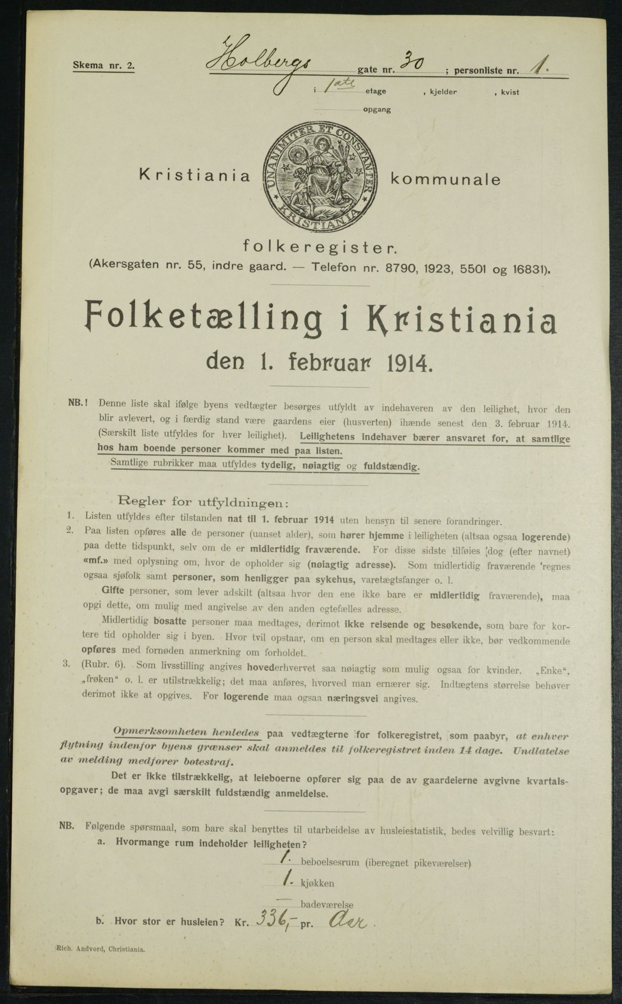 OBA, Municipal Census 1914 for Kristiania, 1914, p. 40576