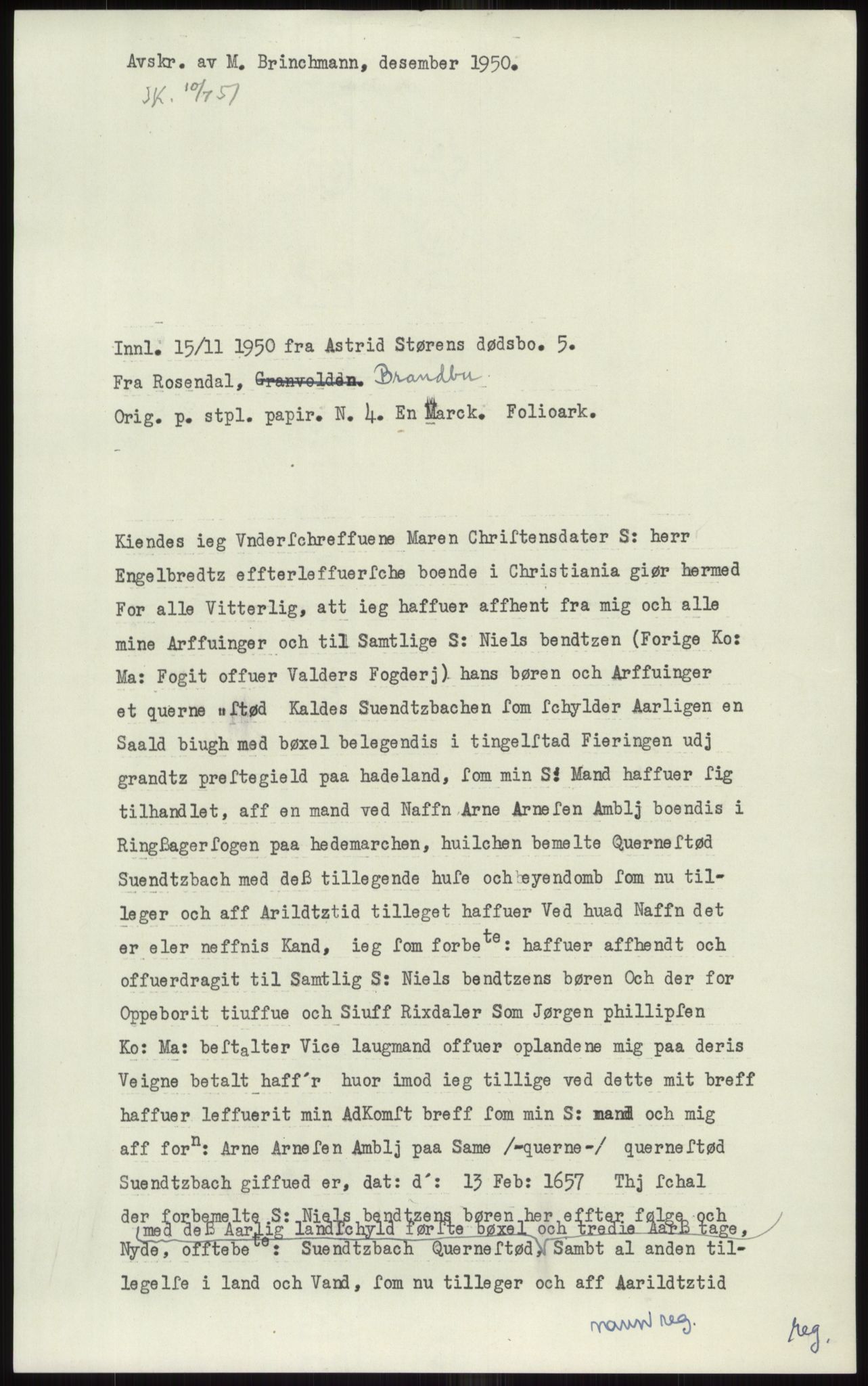 Samlinger til kildeutgivelse, Diplomavskriftsamlingen, RA/EA-4053/H/Ha, p. 107