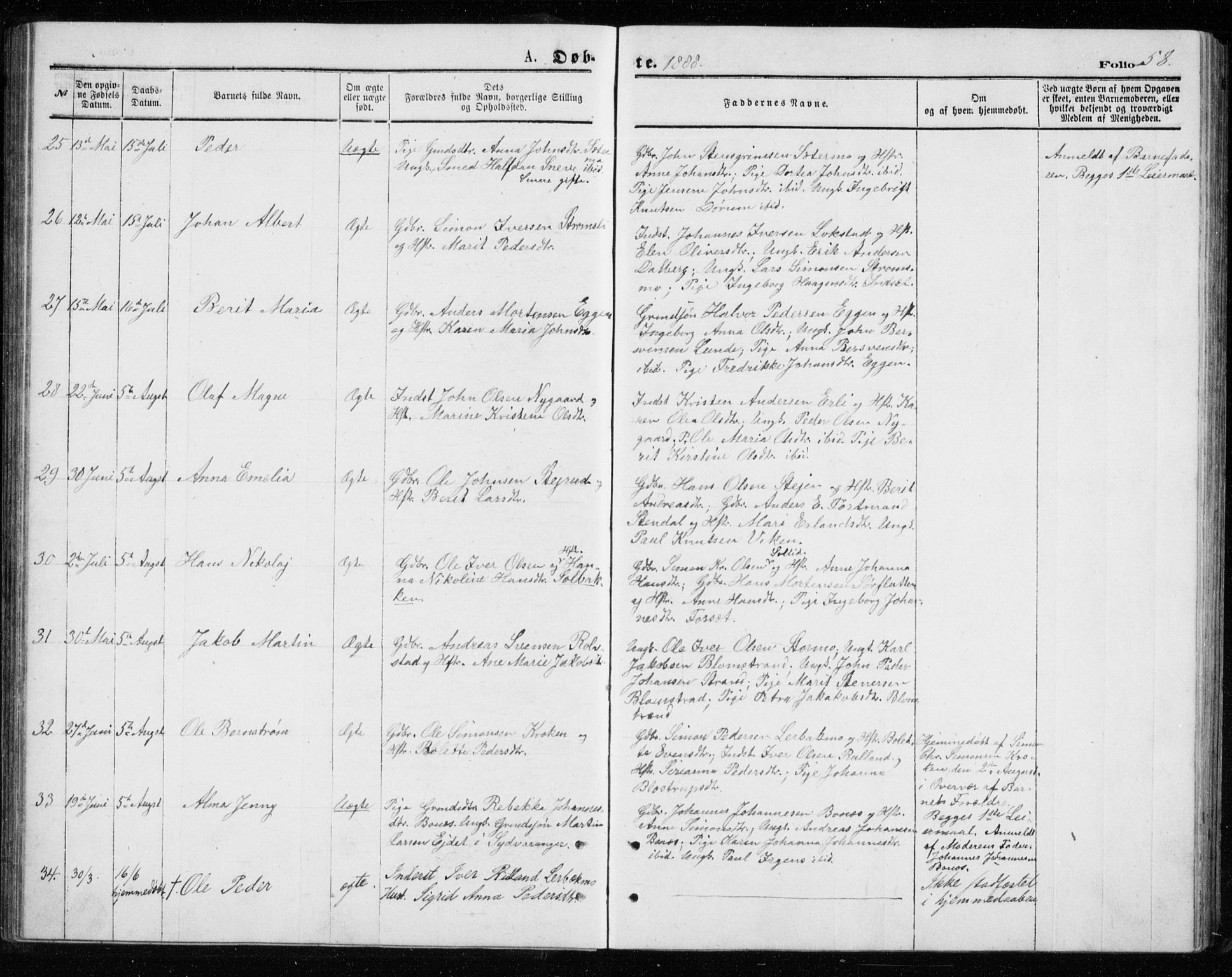 Målselv sokneprestembete, AV/SATØ-S-1311/G/Ga/Gab/L0007klokker: Parish register (copy) no. 7, 1876-1895, p. 58