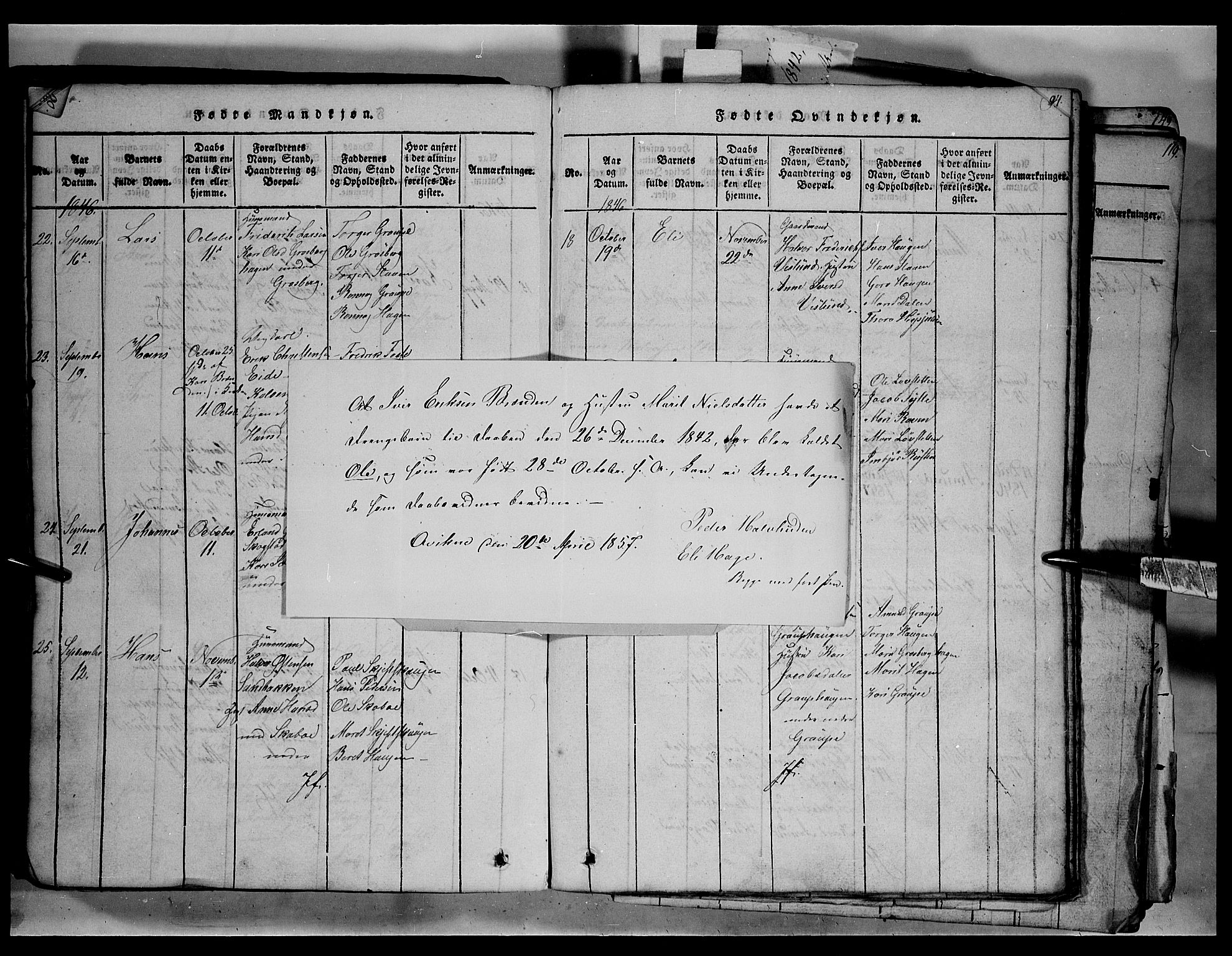 Fron prestekontor, SAH/PREST-078/H/Ha/Hab/L0003: Parish register (copy) no. 3, 1816-1850, p. 91