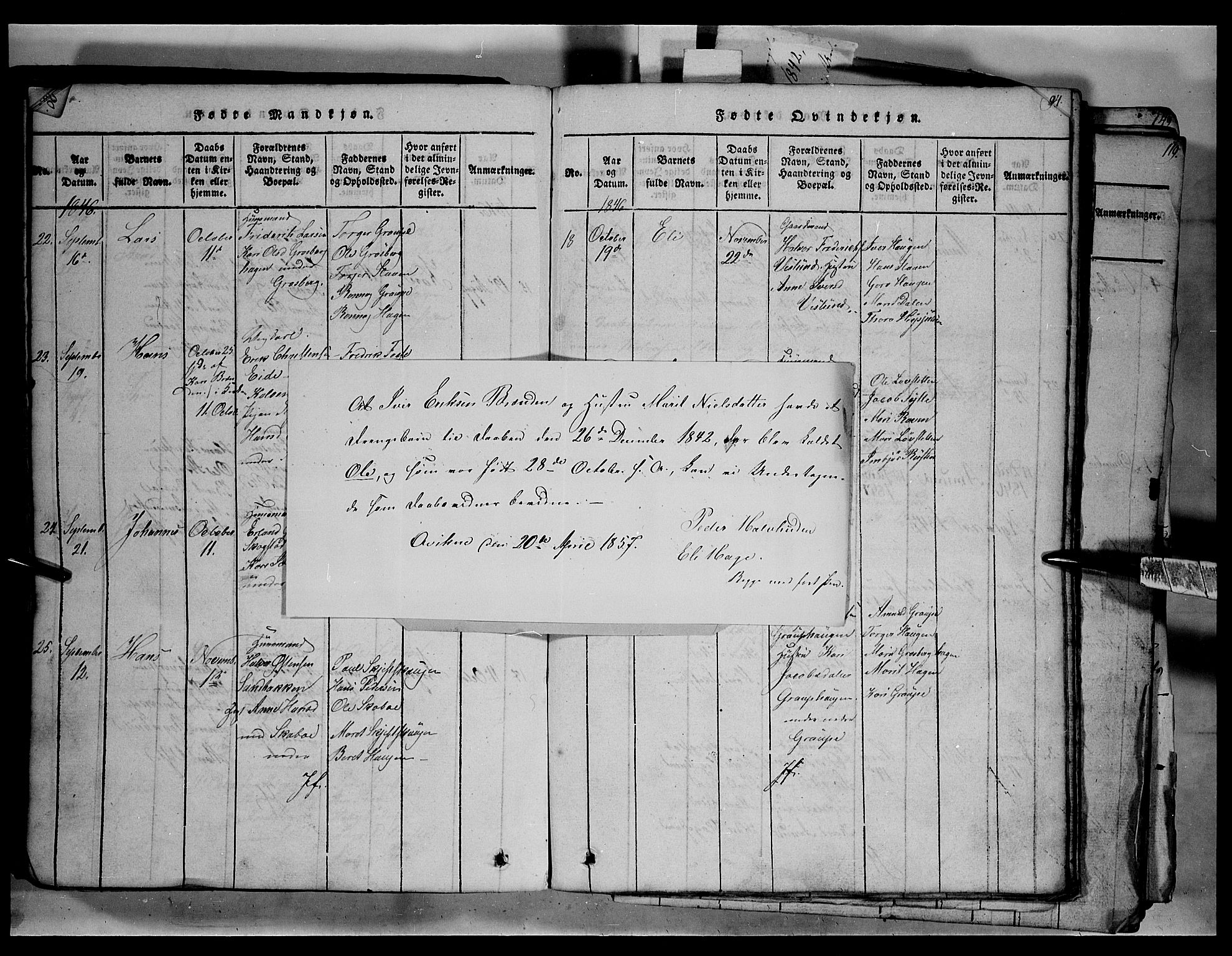 Fron prestekontor, AV/SAH-PREST-078/H/Ha/Hab/L0003: Parish register (copy) no. 3, 1816-1850, p. 91