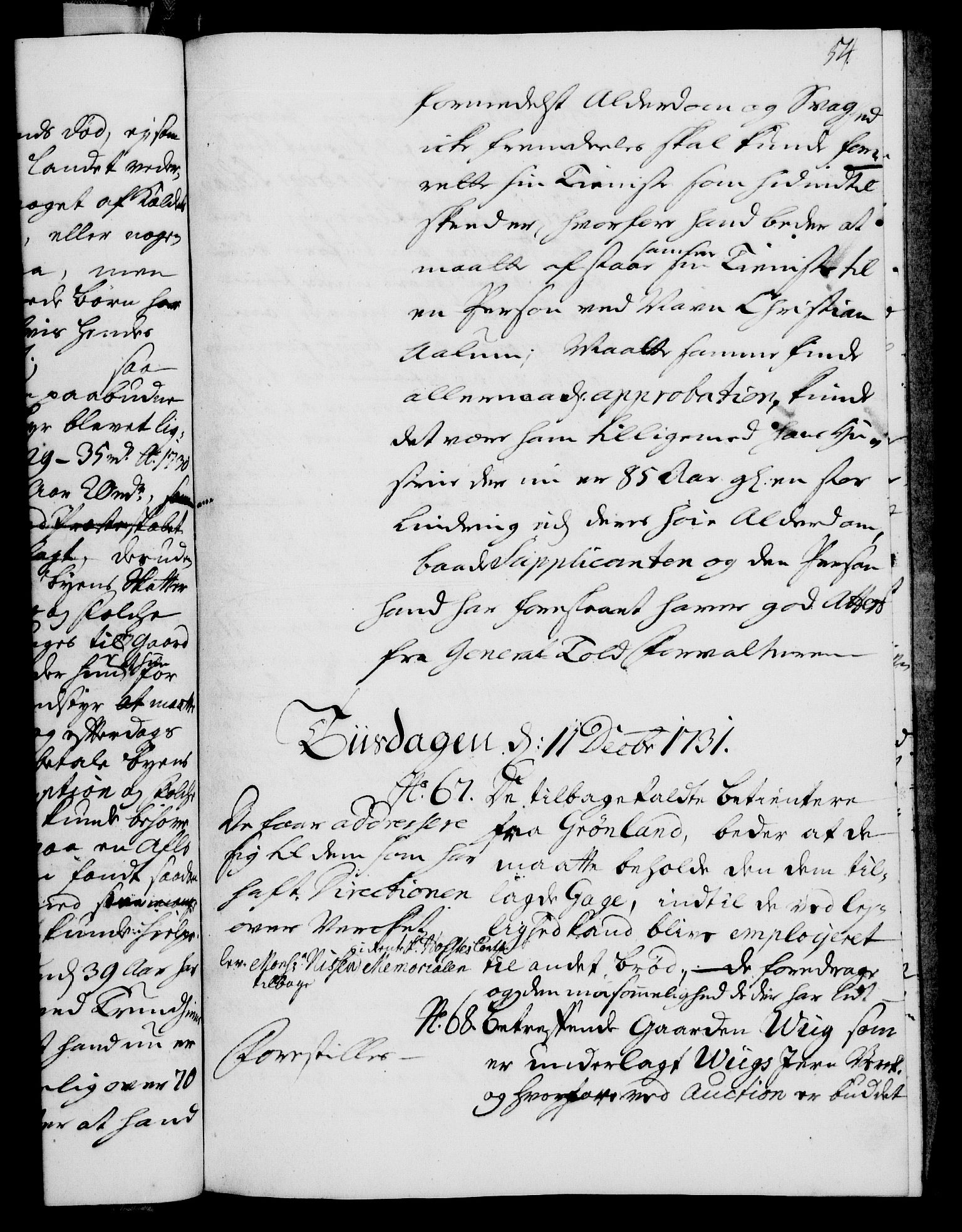 Rentekammeret, Kammerkanselliet, RA/EA-3111/G/Gh/Gha/L0014: Norsk ekstraktmemorialprotokoll. Merket RK 53.59, 1731-1732, p. 54