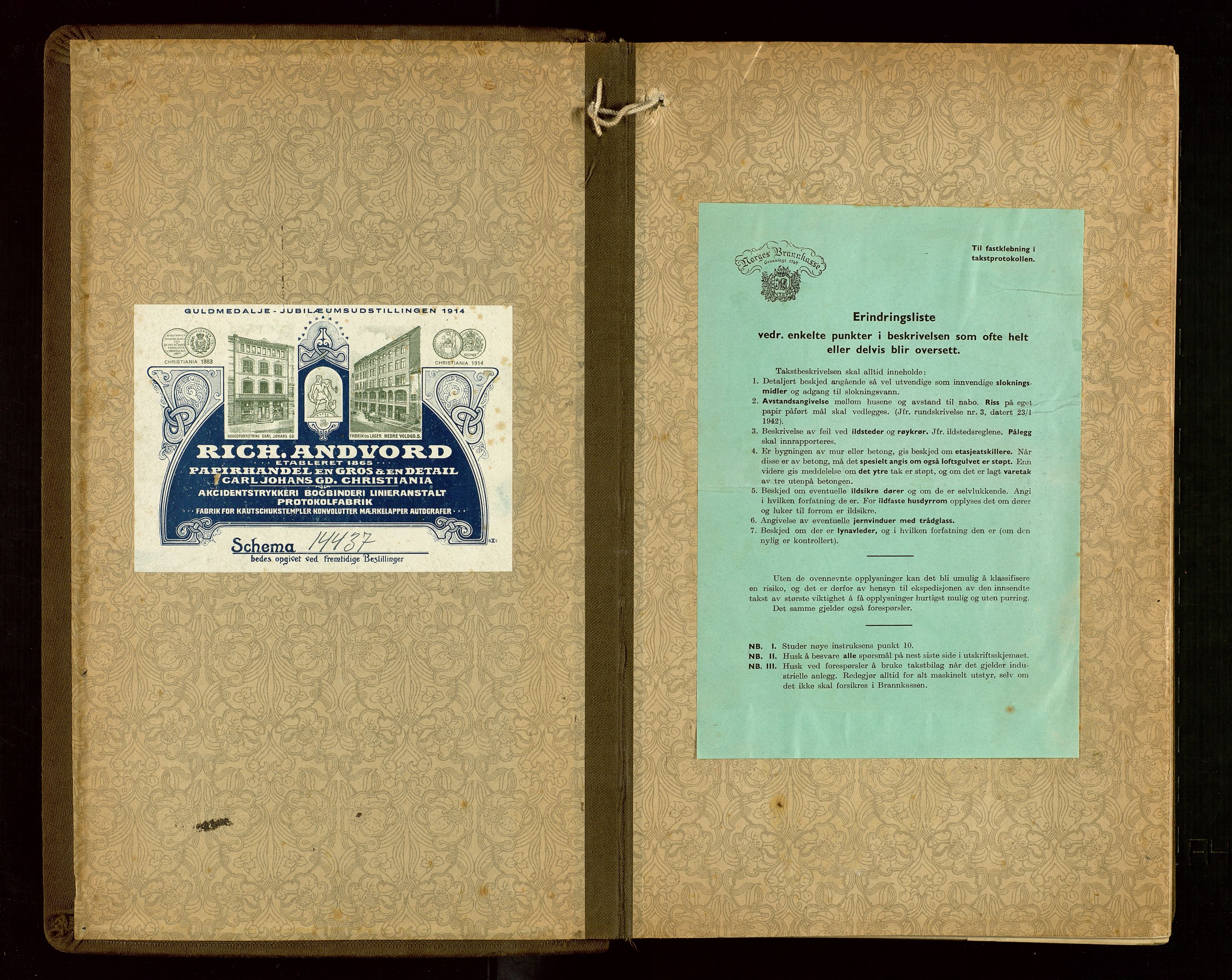 Nedstrand lensmannskontor, SAST/A-100236/Goa/L0002: "Brandtakstprotokoll for lensmannen i Nedstrand", 1922-1955