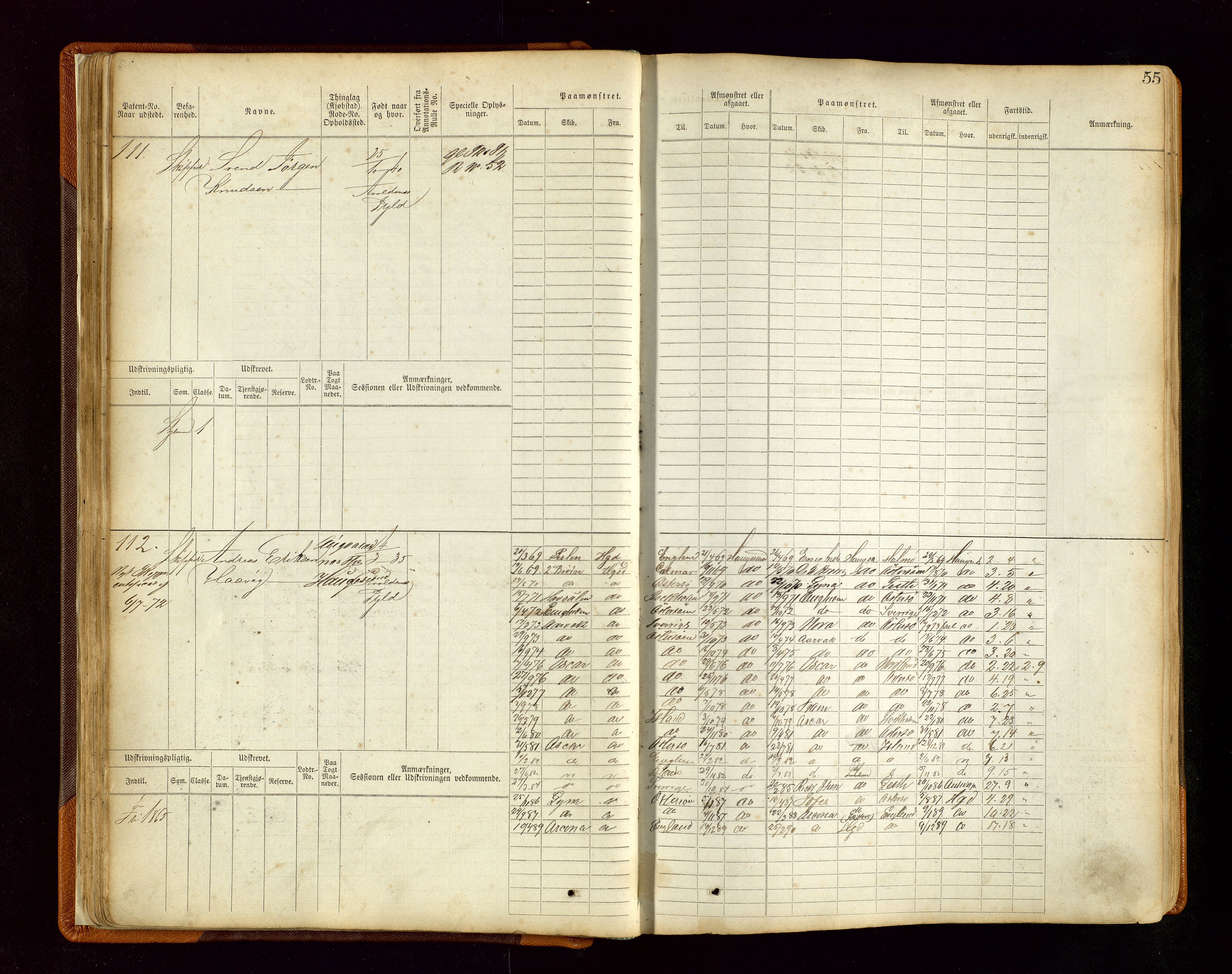 Haugesund sjømannskontor, AV/SAST-A-102007/F/Fb/Fbb/L0004: Sjøfartsrulle Haugesund krets nr. 1-1922, 1868-1948, p. 55