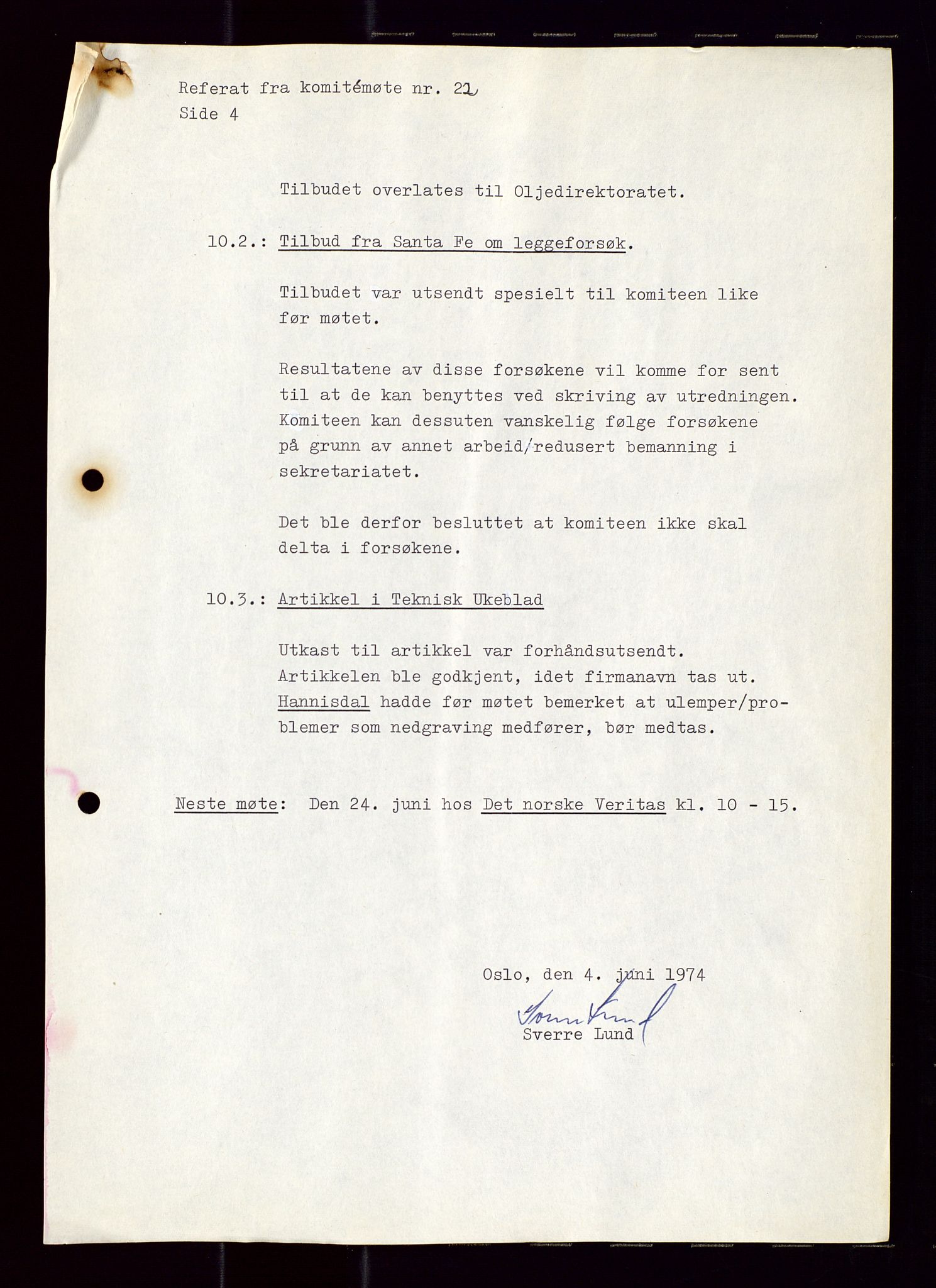 Industridepartementet, Oljekontoret, AV/SAST-A-101348/Di/L0001: DWP, møter juni - november, komiteemøter nr. 19 - 26, 1973-1974, p. 589