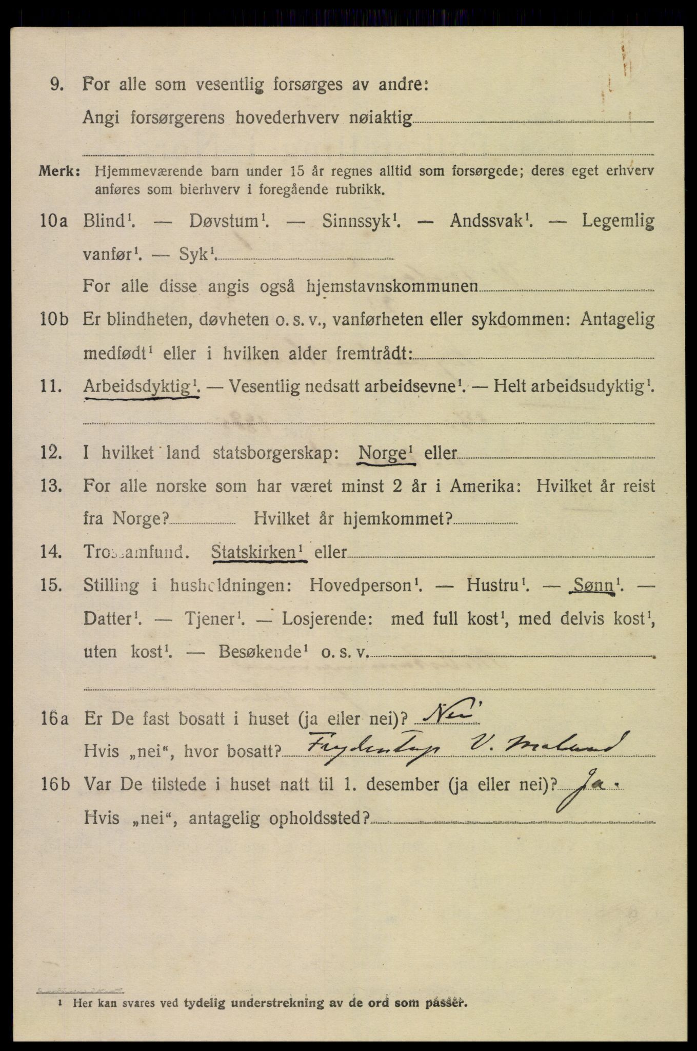 SAK, 1920 census for Vestre Moland, 1920, p. 4768