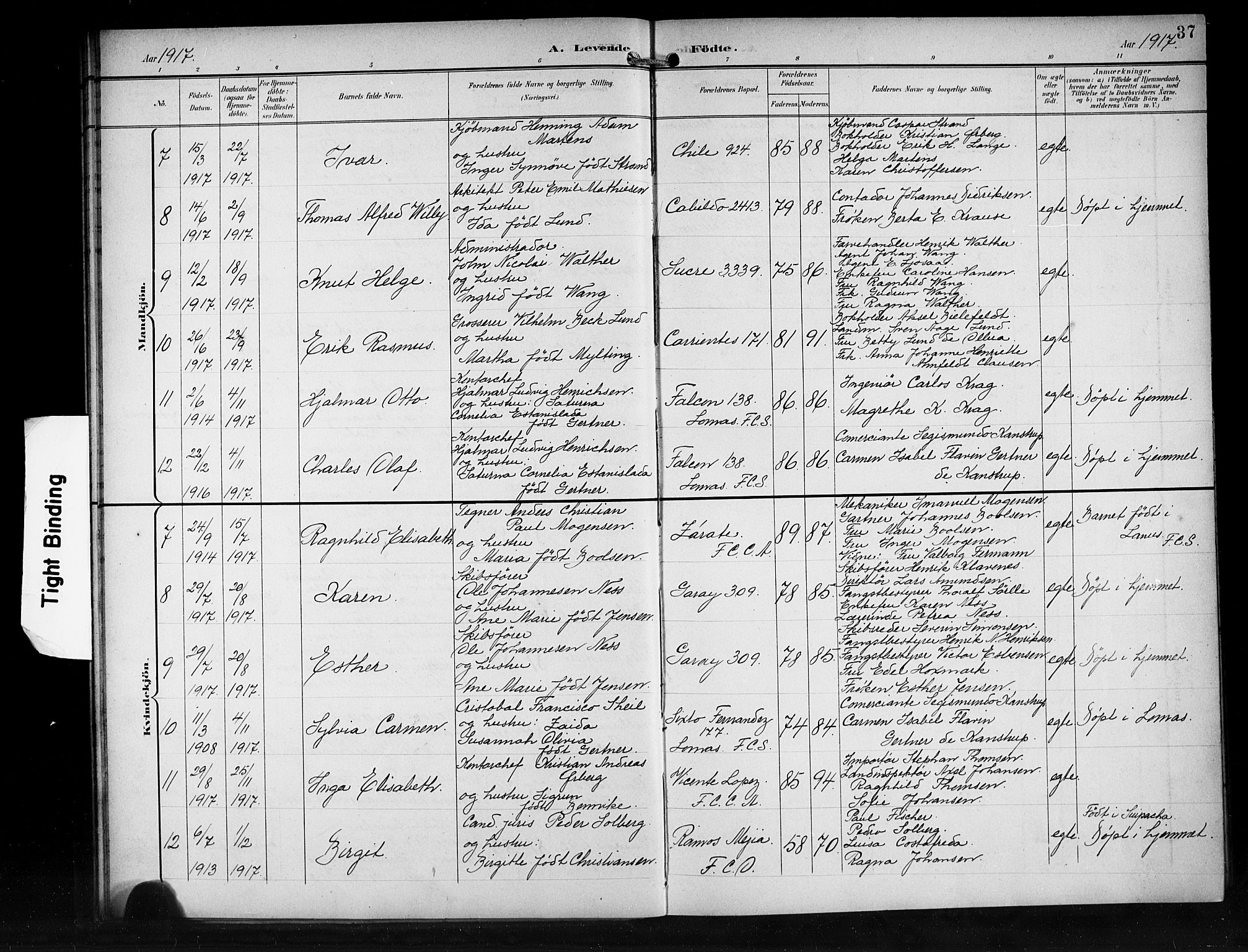 Den norske sjømannsmisjon i utlandet/Syd-Amerika (Buenos Aires m.fl.), AV/SAB-SAB/PA-0118/H/Ha/L0002: Parish register (official) no. A 2, 1899-1919, p. 37