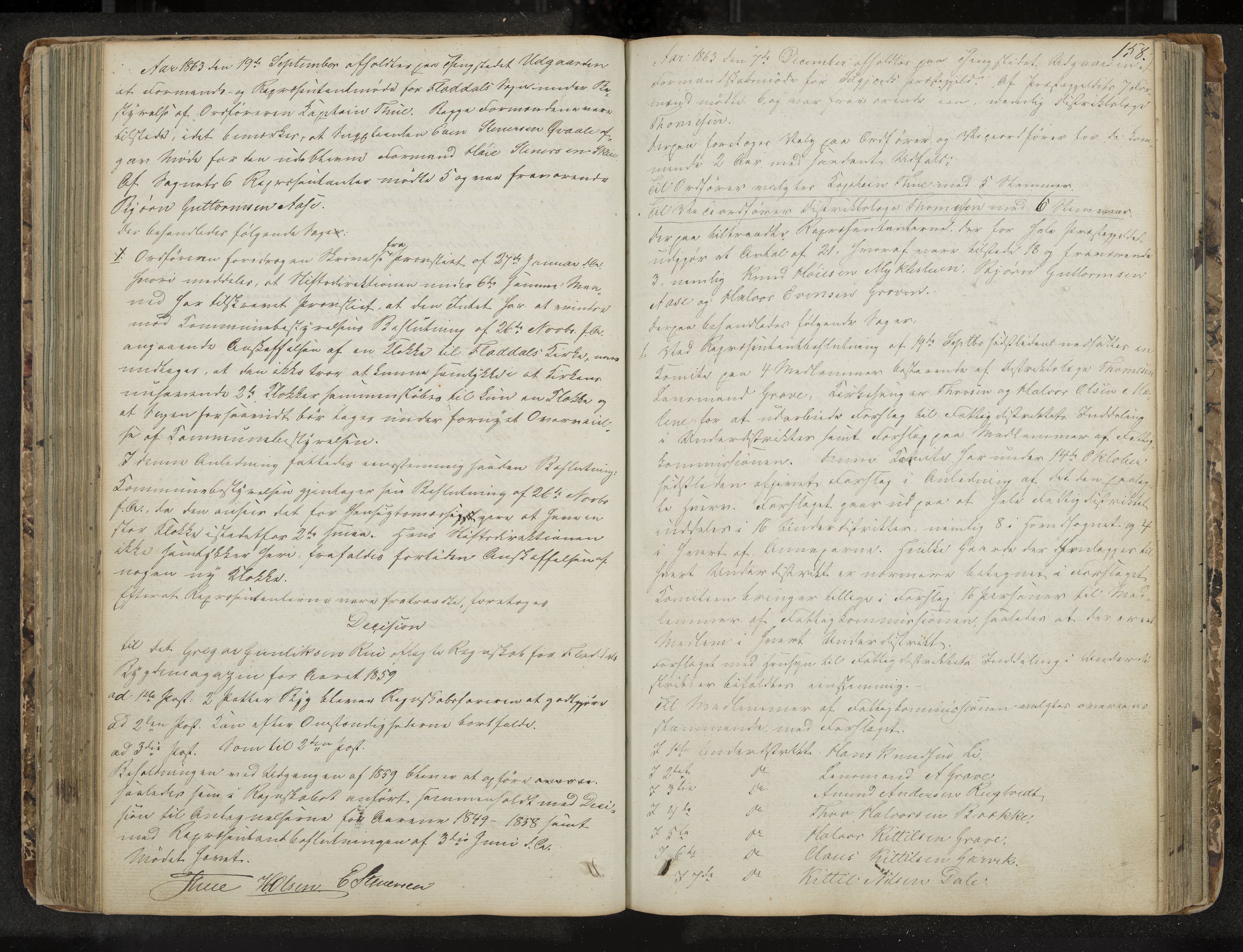 Seljord formannskap og sentraladministrasjon, IKAK/0828021/A/Aa/L0001: Møtebok med register, 1838-1879, p. 158