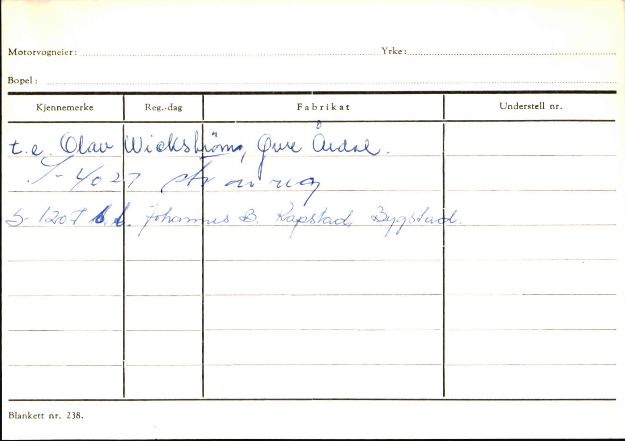 Statens vegvesen, Sogn og Fjordane vegkontor, AV/SAB-A-5301/4/F/L0146: Registerkort Årdal R-Å samt diverse kort, 1945-1975, p. 403